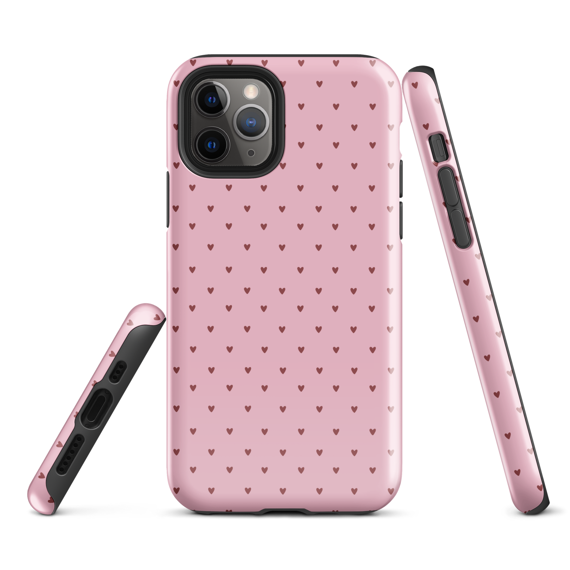 Phone Case for iPhone with heart-dot pattern, playful polka-dot style on a bold background, offering a cute and modern design.