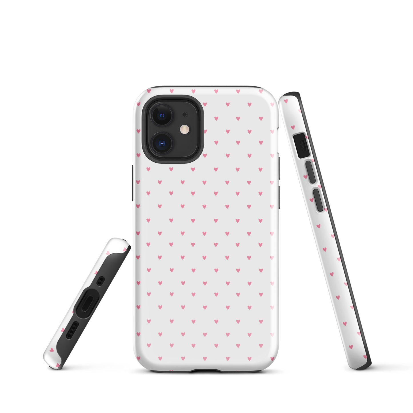 Phone Case with heart-dot pattern for iPhone, combining playful polka-dot style with minimalist design.