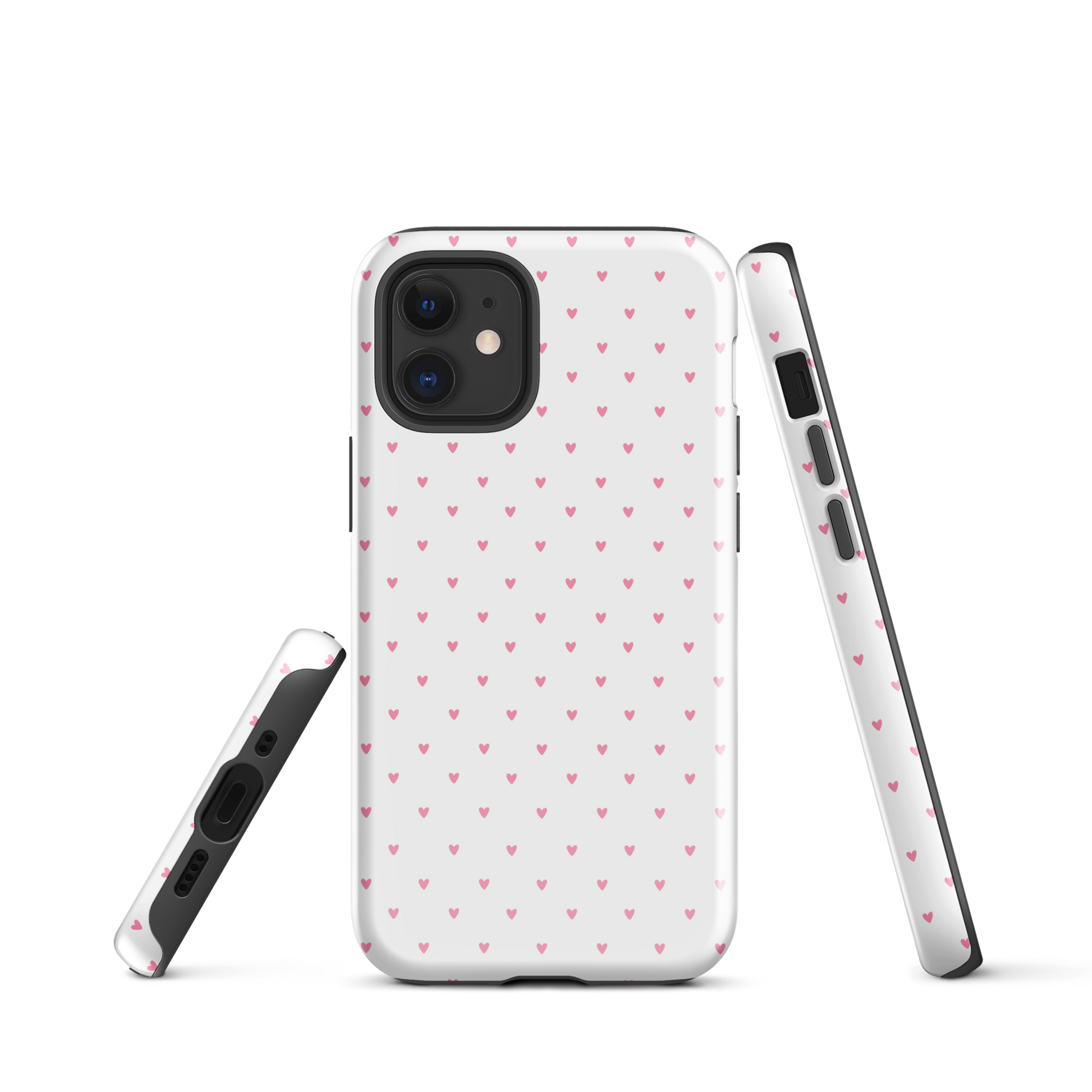 Phone Case with heart-dot pattern for iPhone, combining playful polka-dot style with minimalist design.
