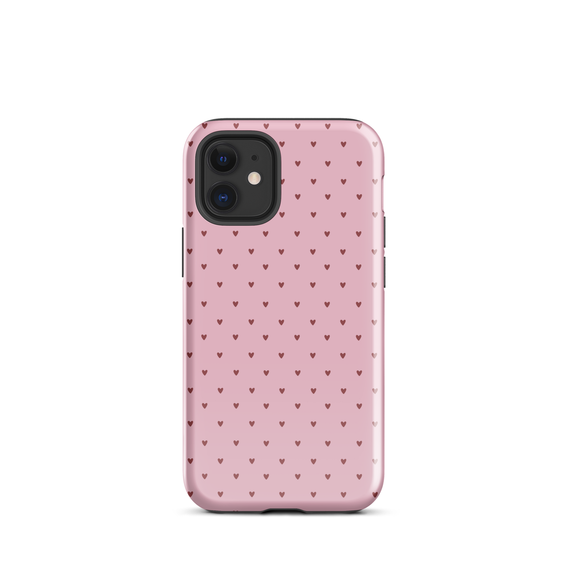 Phone Case for iPhone with heart-dot pattern in pink, stylish and playful design for a cute and modern look