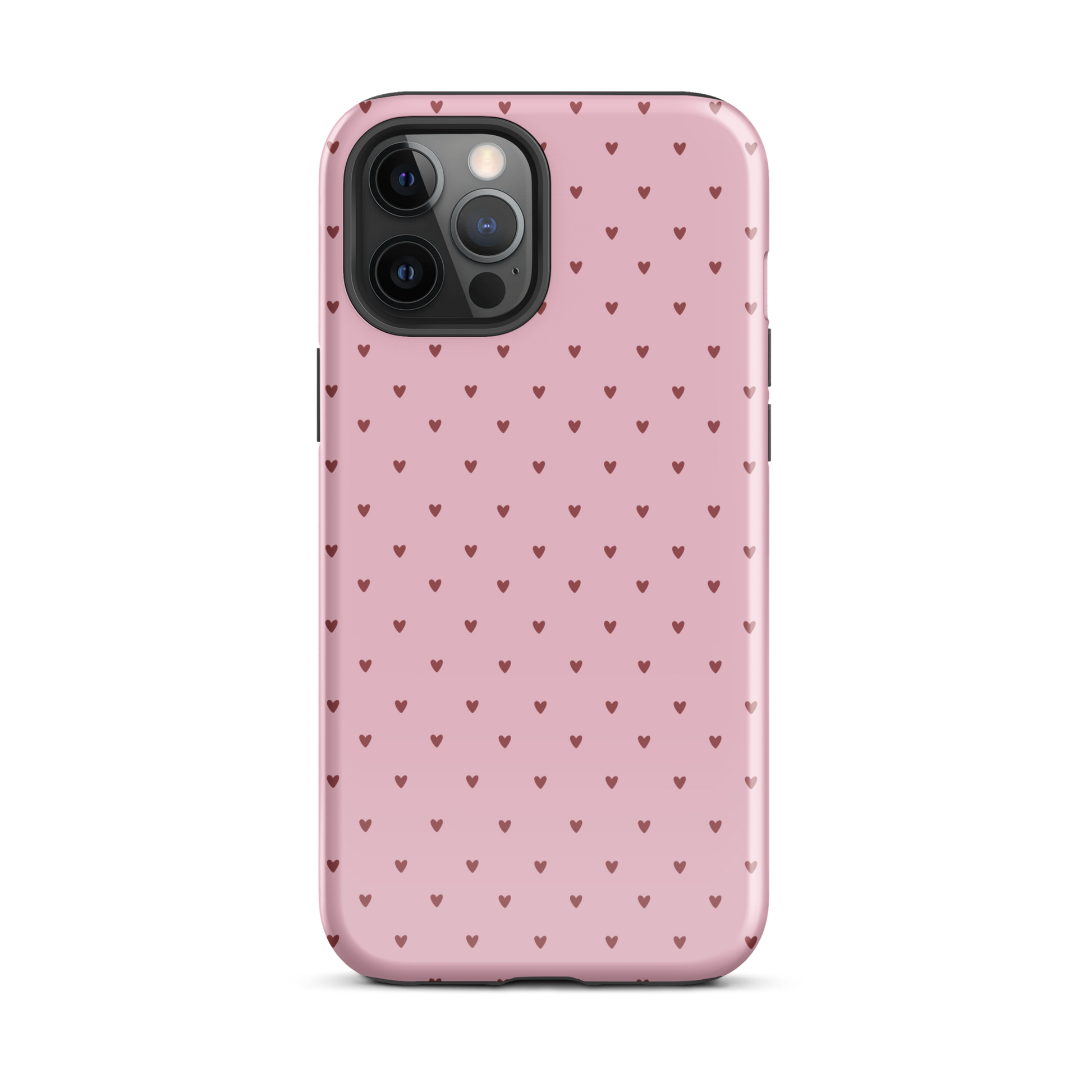 Phone Case for iPhone Heart-Dot Pattern with tiny hearts on bold background, playful polka-dot style, cute minimalist design