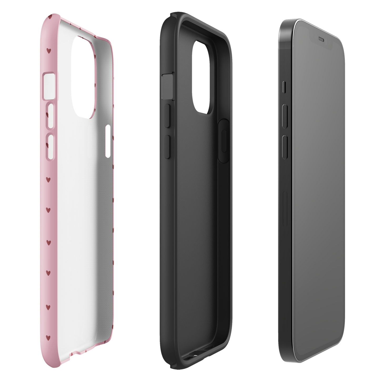 Phone Case for iPhone with Heart-Dot and Polka-Dot Pattern in playful styles