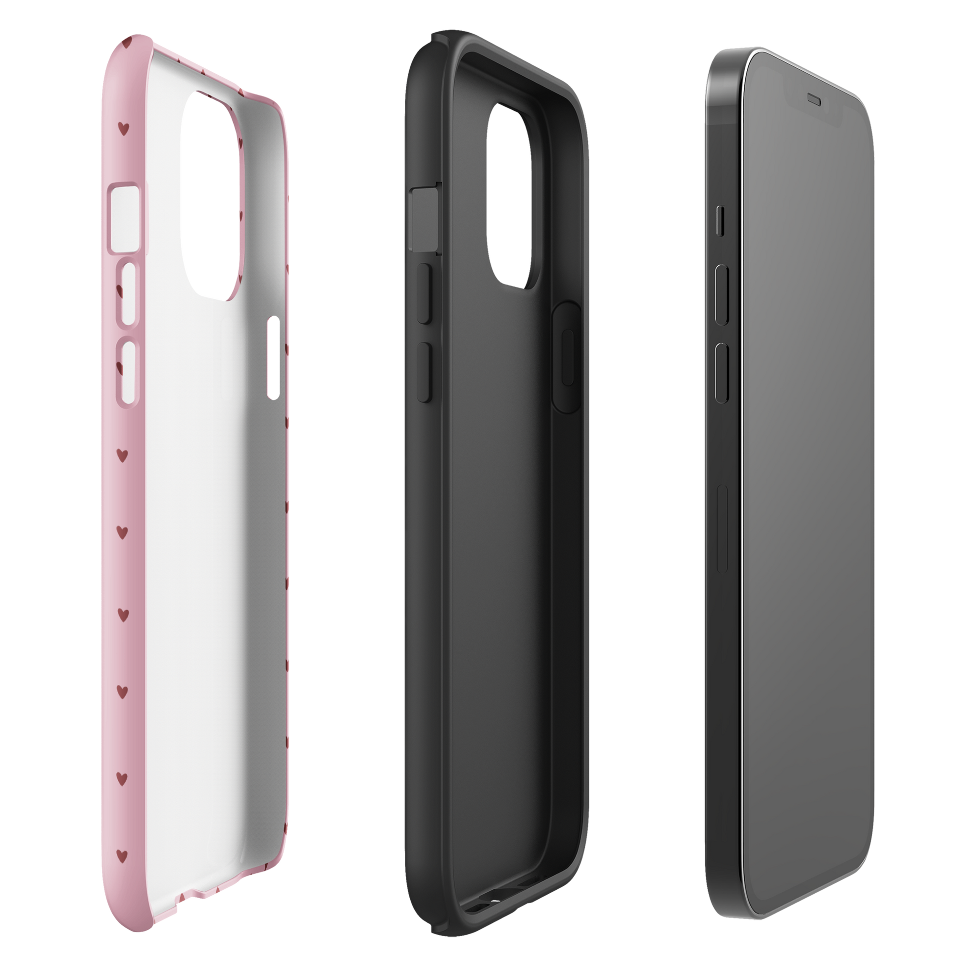 Phone Case for iPhone with Heart-Dot and Polka-Dot Pattern in playful styles