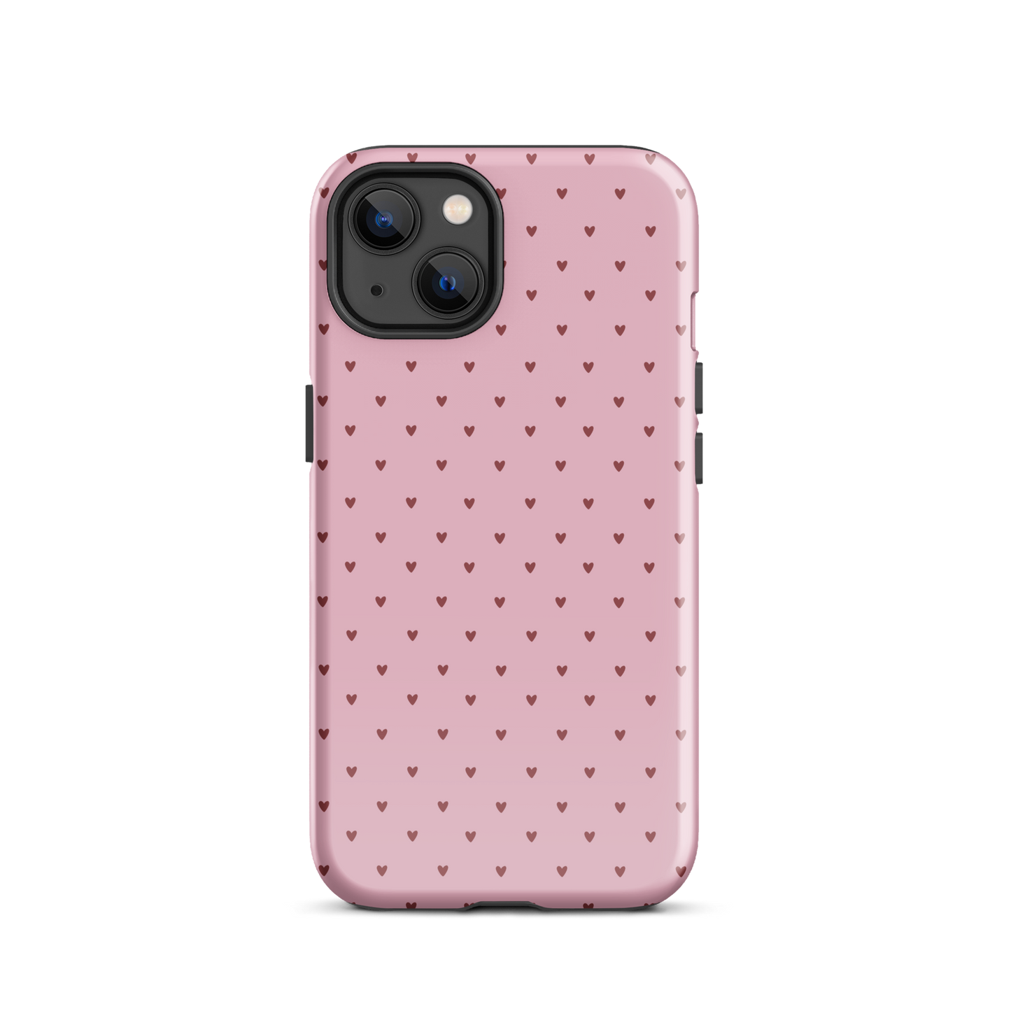 Phone Case for iPhone with heart-dot pattern featuring small hearts on a bold background, combining cute and modern polka-dot style.