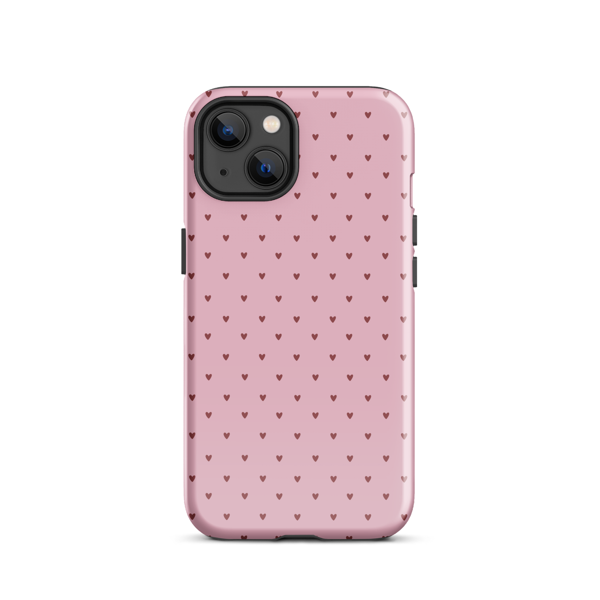 Phone Case for iPhone with heart-dot pattern featuring small hearts on a bold background, combining cute and modern polka-dot style.
