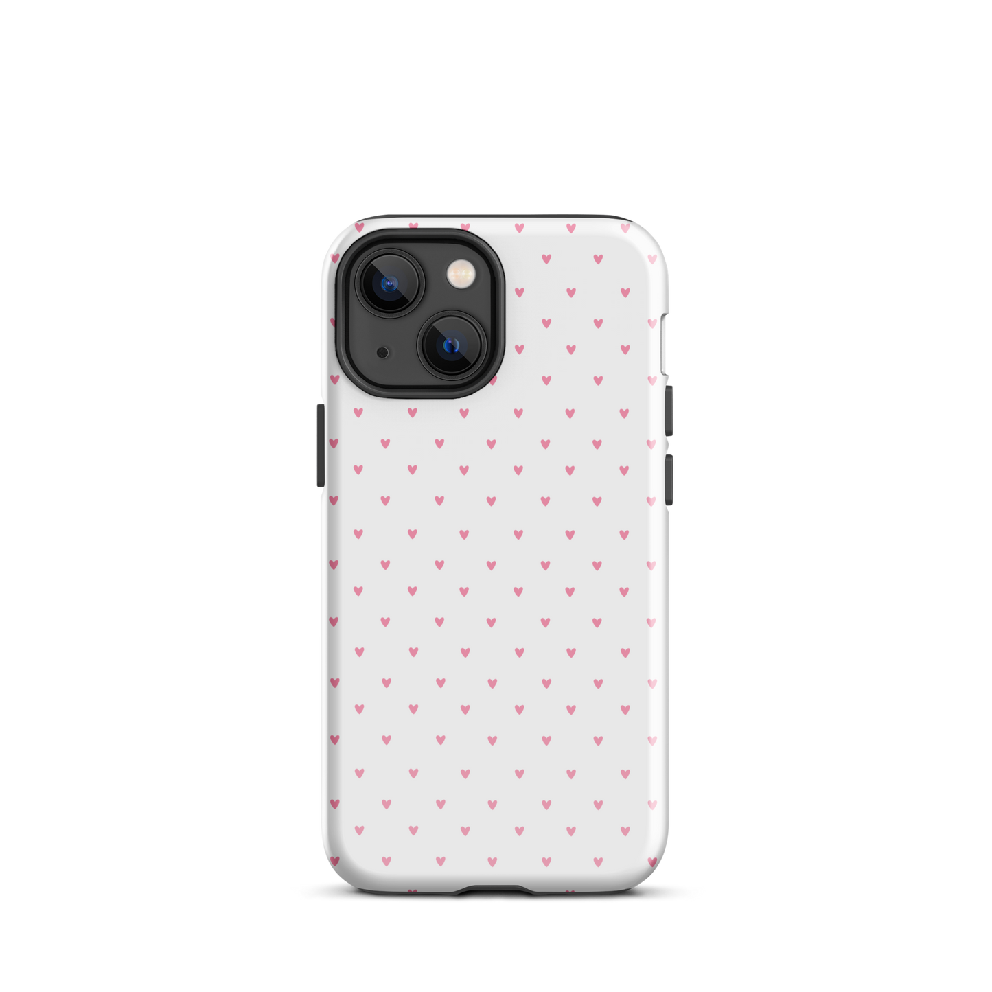 Phone Case for iPhone with heart-dot pattern in a playful, minimalist design; cute hearts replace classic polka-dots.