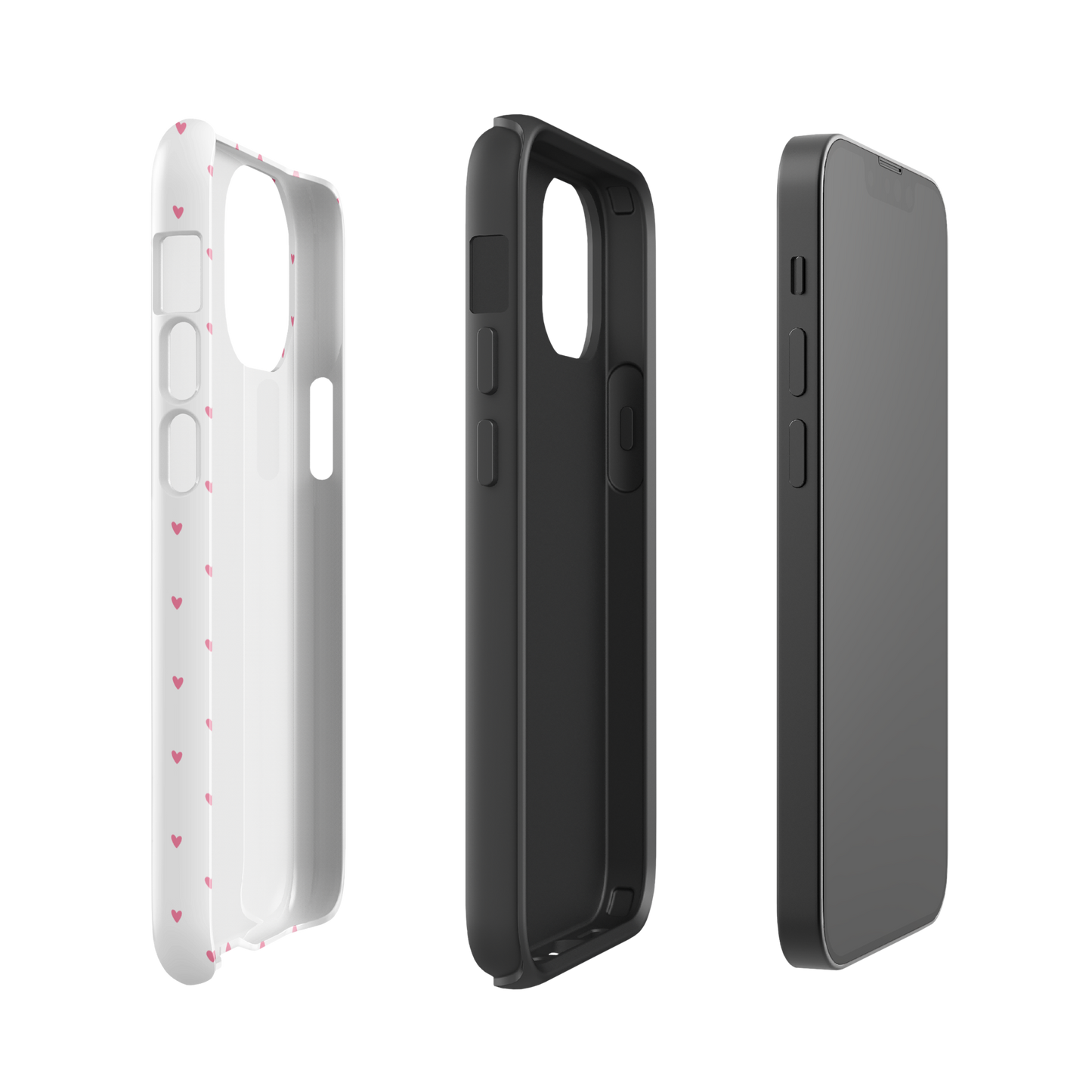 Phone Case for iPhone with Heart‑Dot Pattern and playful polka‑dot design featuring tiny hearts on a bold background, minimalist yet stylish.
