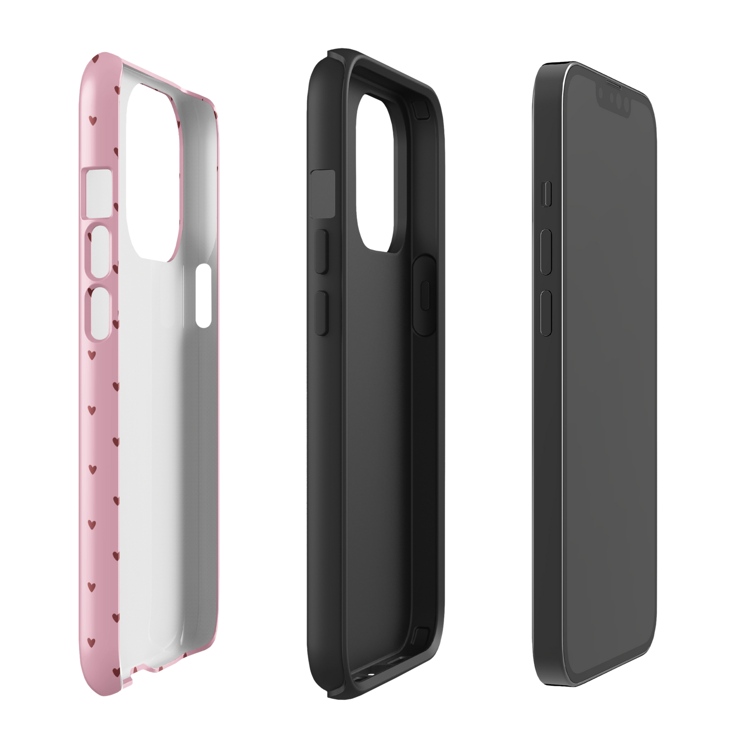 Phone Case for iPhone with heart-dot pattern, cute and modern design, minimalist style, and full of personality.