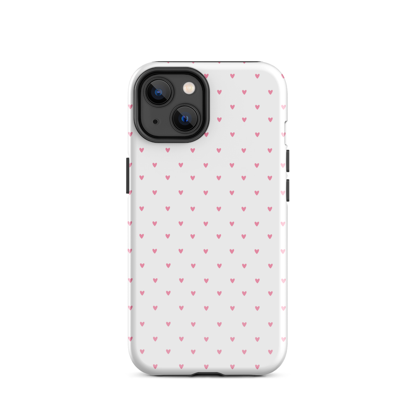 Phone Case for iPhone with heart-dot pattern, playful style enhancing minimalist and stylish design.