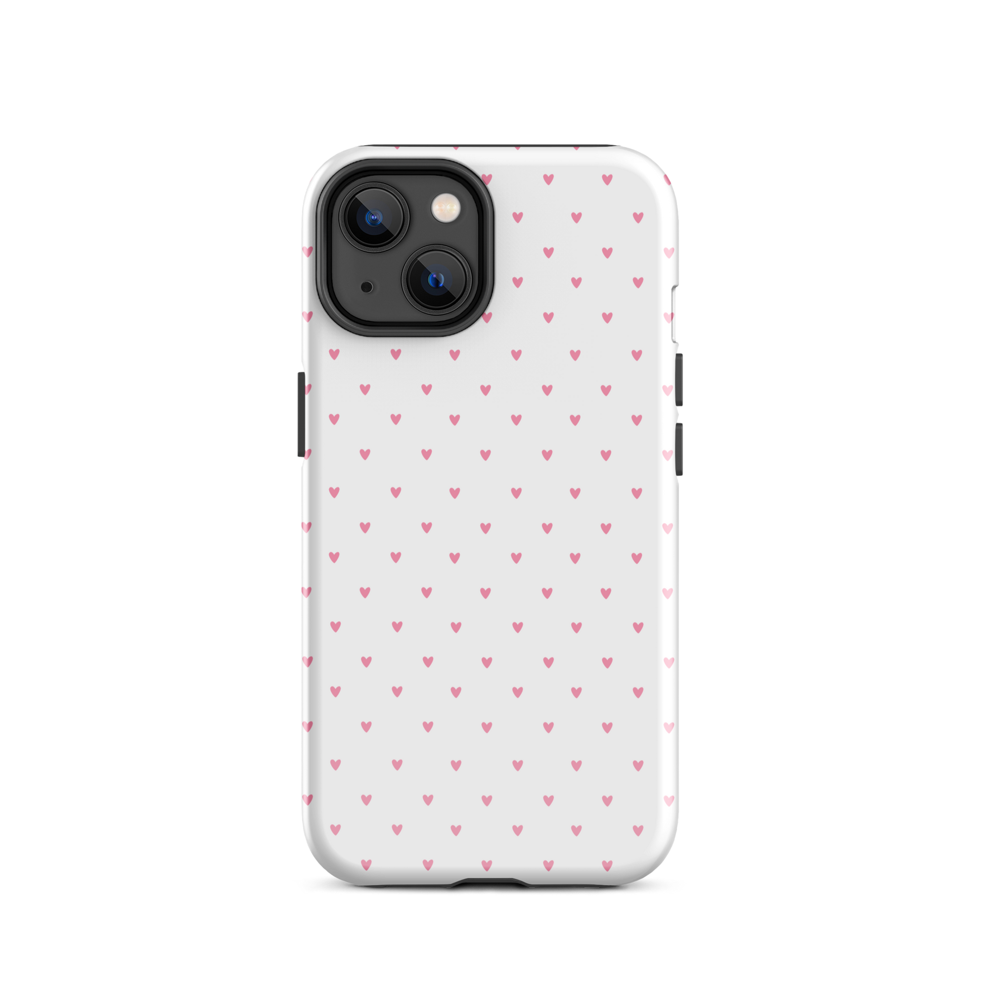 Phone Case for iPhone with heart-dot pattern, playful style enhancing minimalist and stylish design.