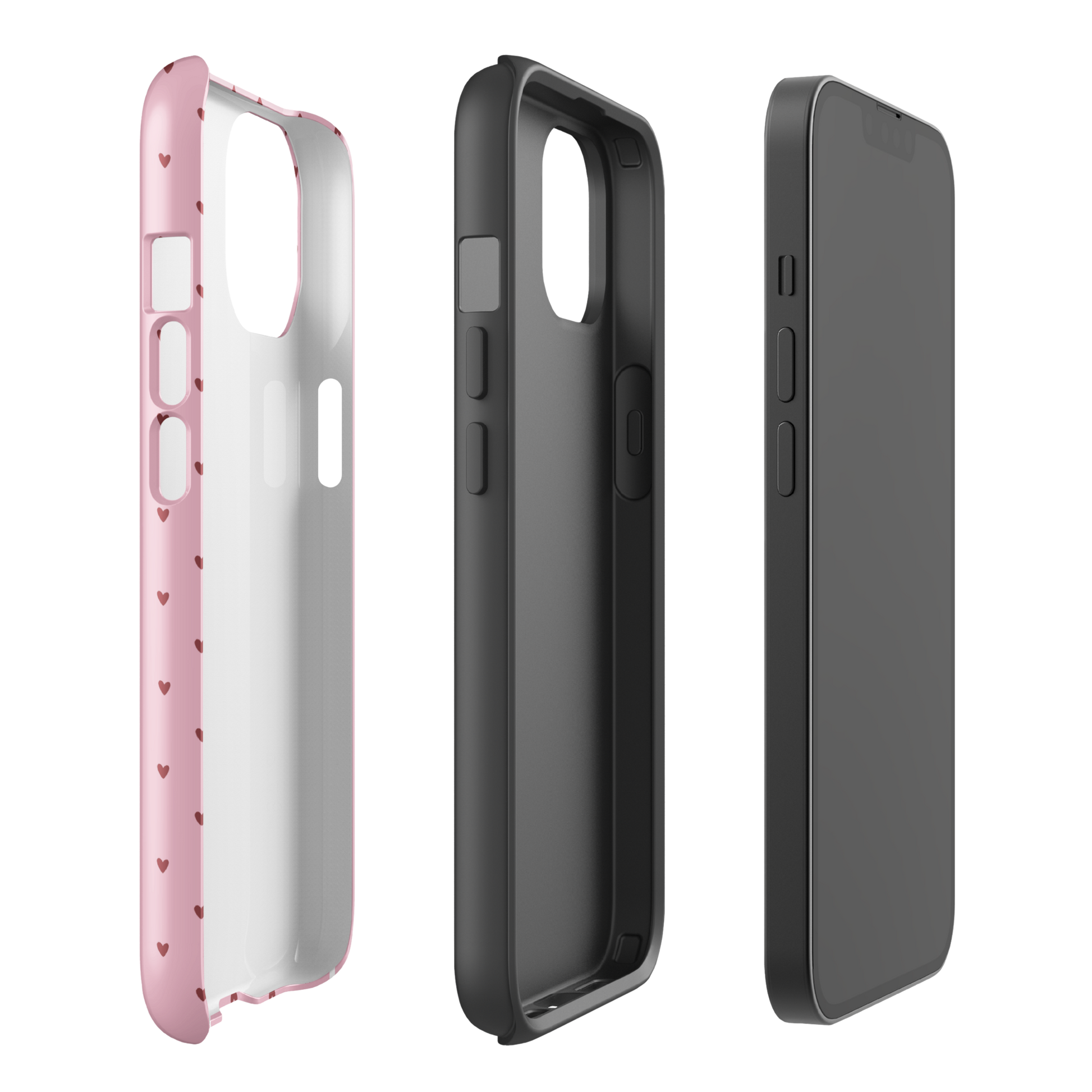 Phone Case for iPhone with heart-dot pattern in playful polka-dot style, featuring minimalist and stylish design.