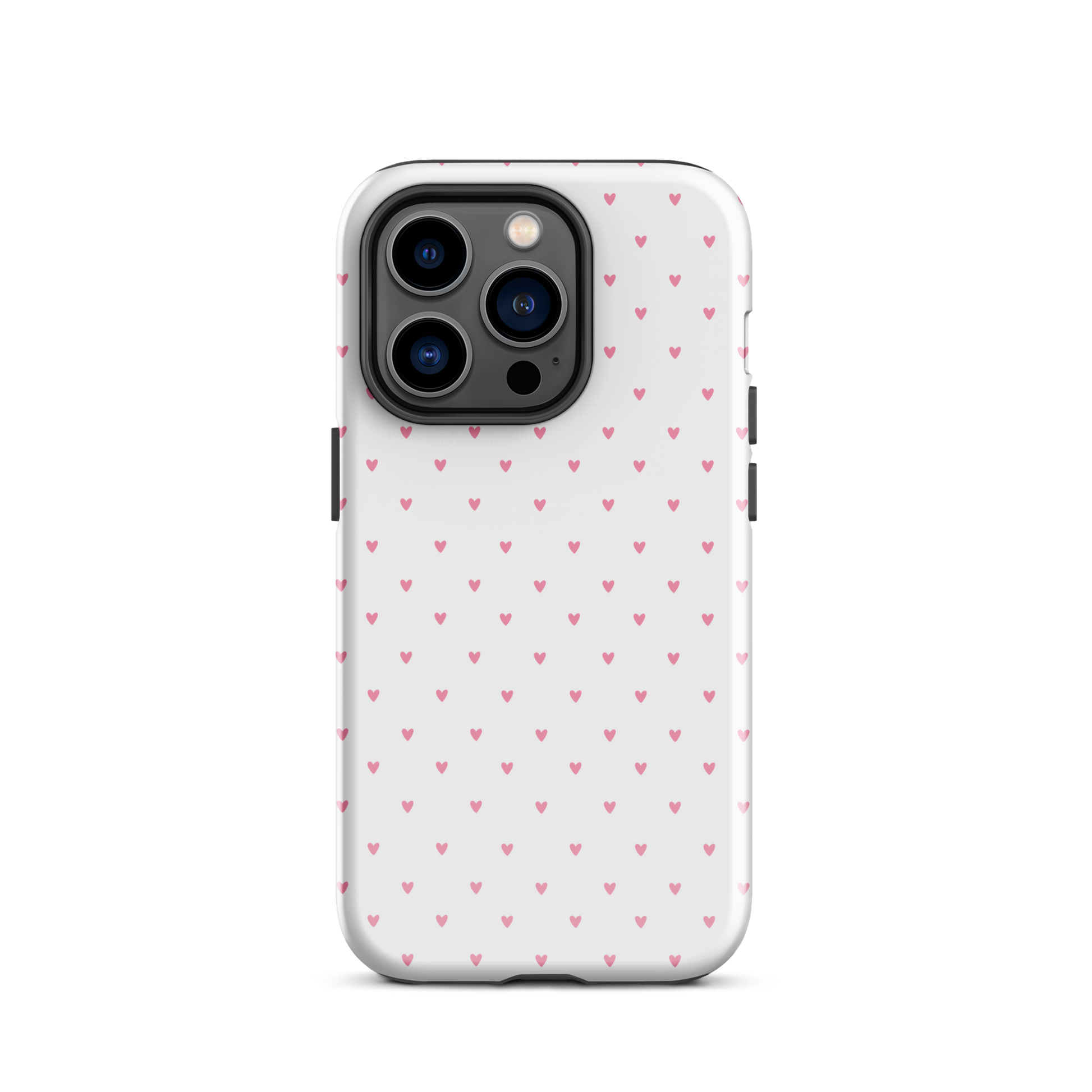 Phone Case for iPhone Heart-Dot Pattern with Polka-Dot Style, featuring tiny hearts on a bold backdrop for a cute, modern look.