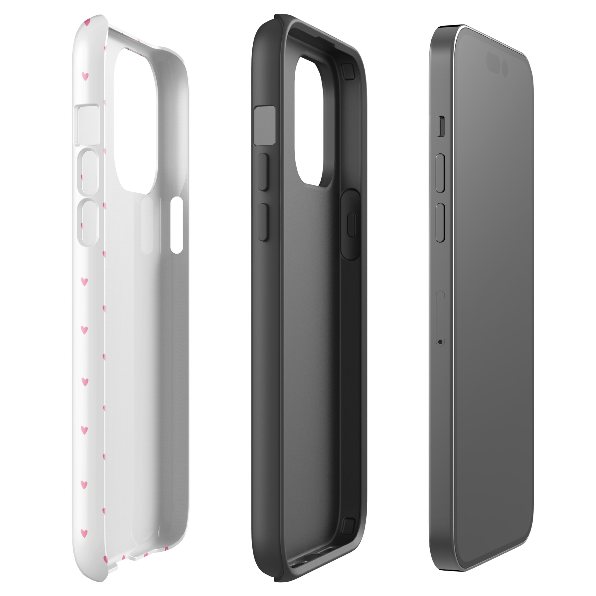 Phone Case for iPhone with heart-dot pattern, showcasing cute and modern design, blending minimalist style with playful personality.