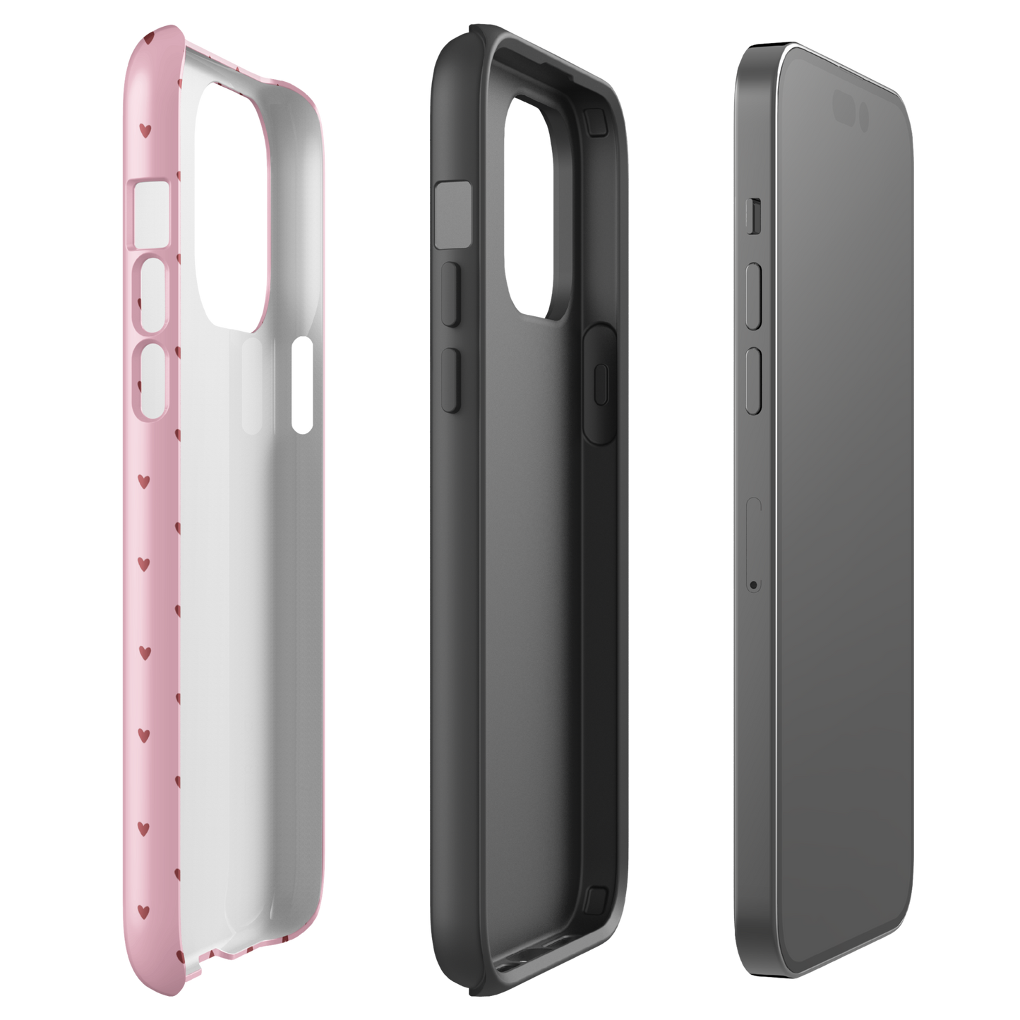Phone Case for iPhone with Heart-Dot Pattern in playful polka-dot style, showcasing minimalist yet stylish design for modern accessories.
