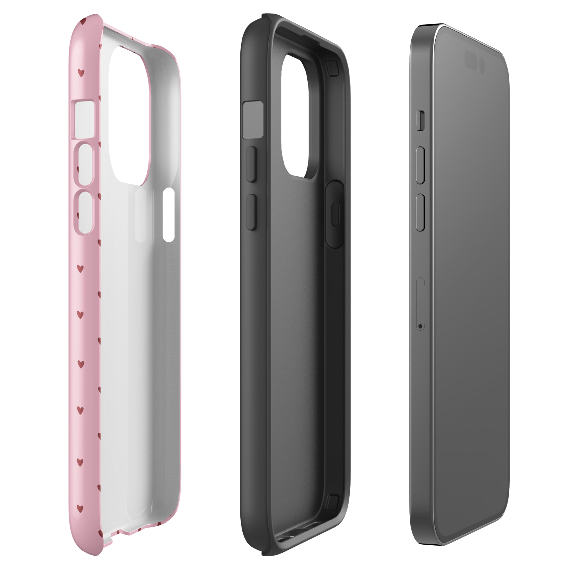 Phone Case for iPhone with Heart-Dot Pattern in playful polka-dot style, showcasing minimalist yet stylish design for modern accessories.
