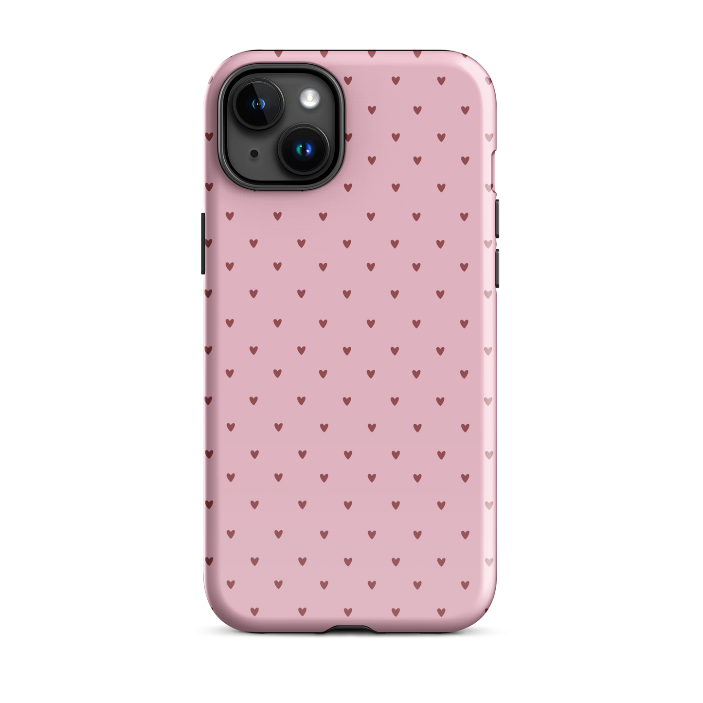 Phone Case for iPhone with Heart-Dot pattern, featuring tiny hearts on a bold background, combining modern style with playful charm.