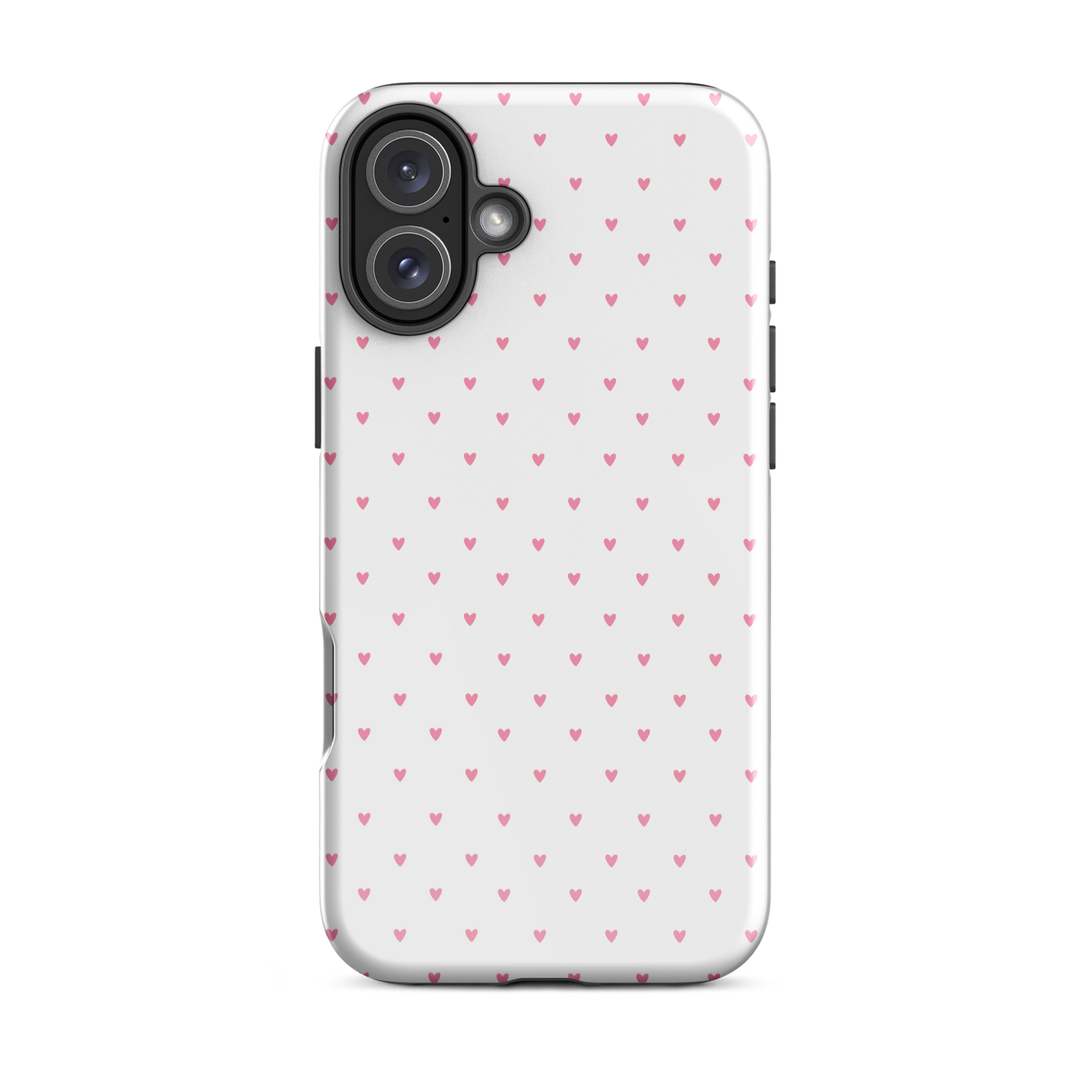 Phone Case for iPhone featuring heart-dot pattern on a stylish bold background.