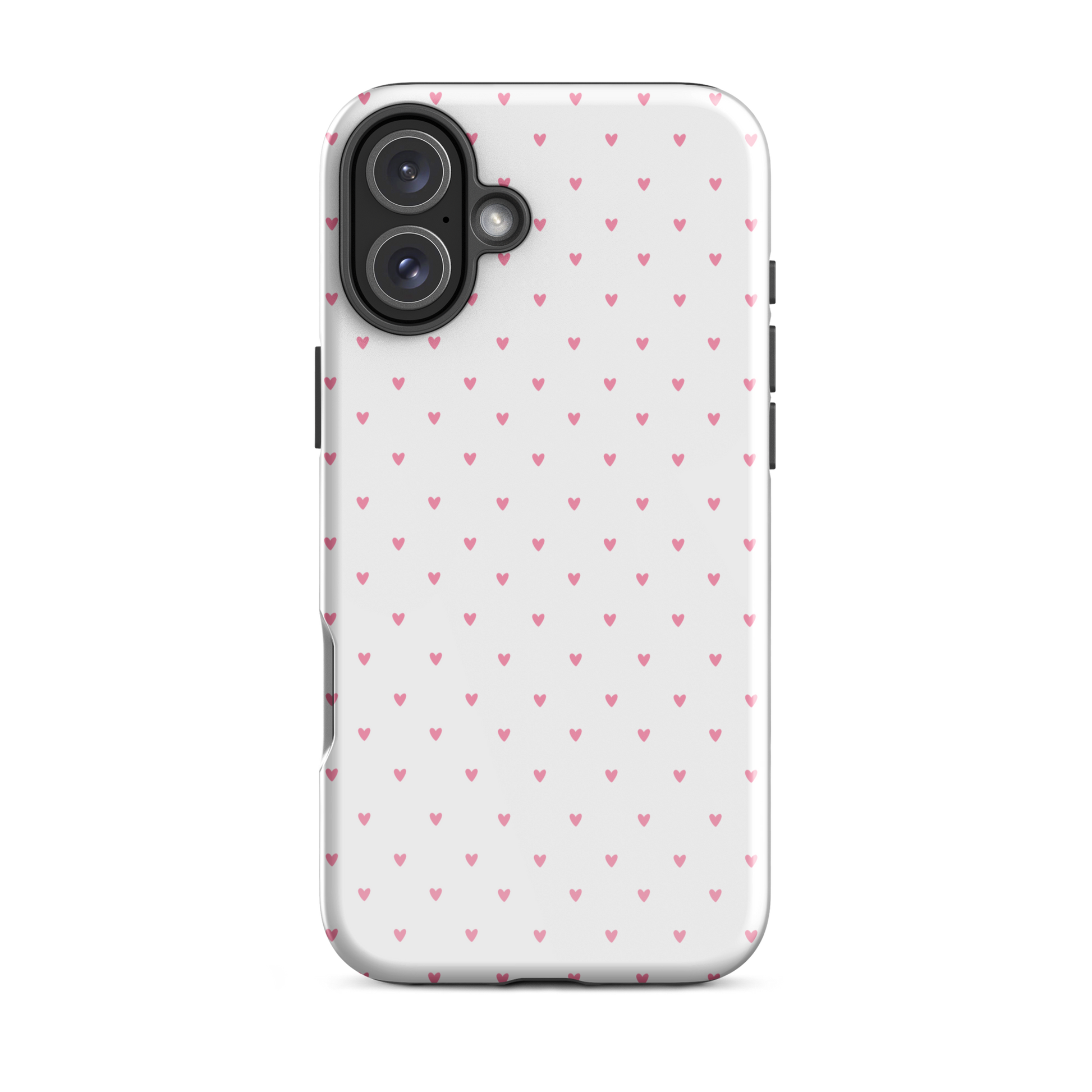 Phone Case for iPhone featuring heart-dot pattern on a stylish bold background.