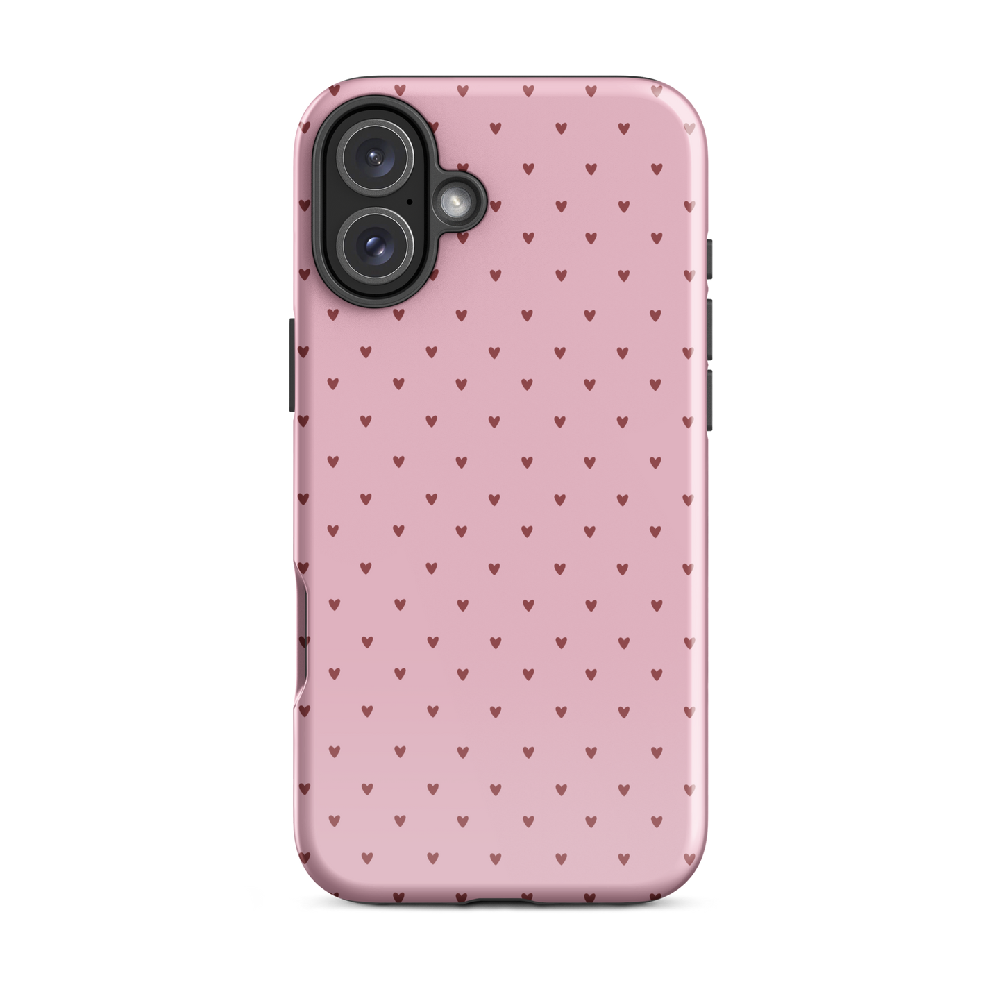Phone Case for iPhone with heart-dot pattern, playful and cute design for modern minimalist style.