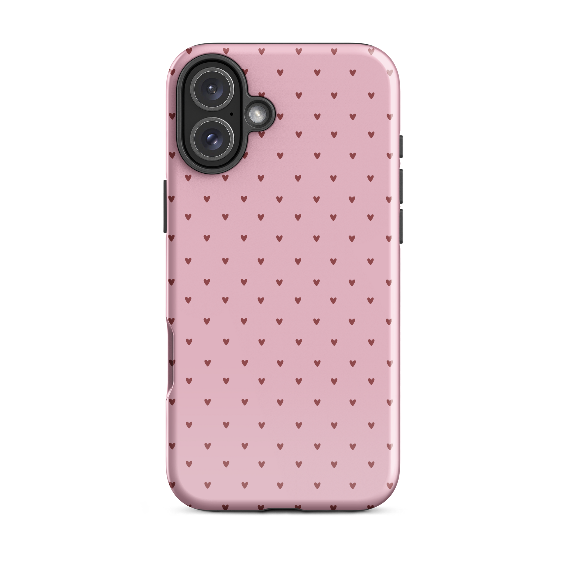 Phone Case for iPhone with heart-dot pattern, playful and cute design for modern minimalist style.