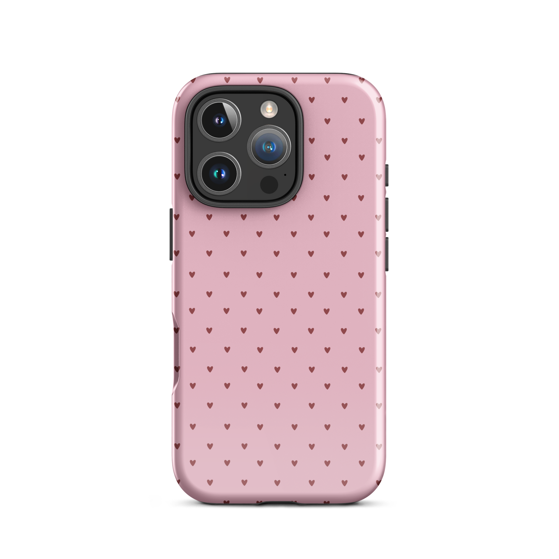 Phone Case with heart-dot pattern for iPhone featuring pink design, blending modern style with playful polka-dot hearts.