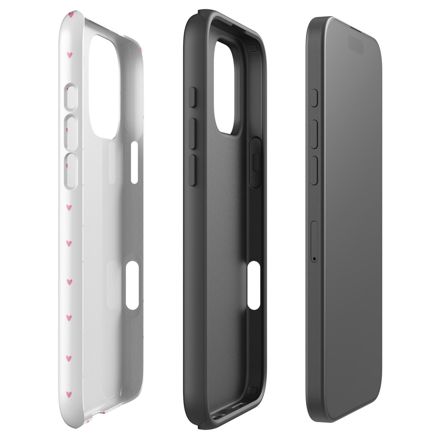 Phone Case for iPhone Heart-Dot Pattern, showcasing playful heart design on a stylish, minimalist cover in a polka-dot style.