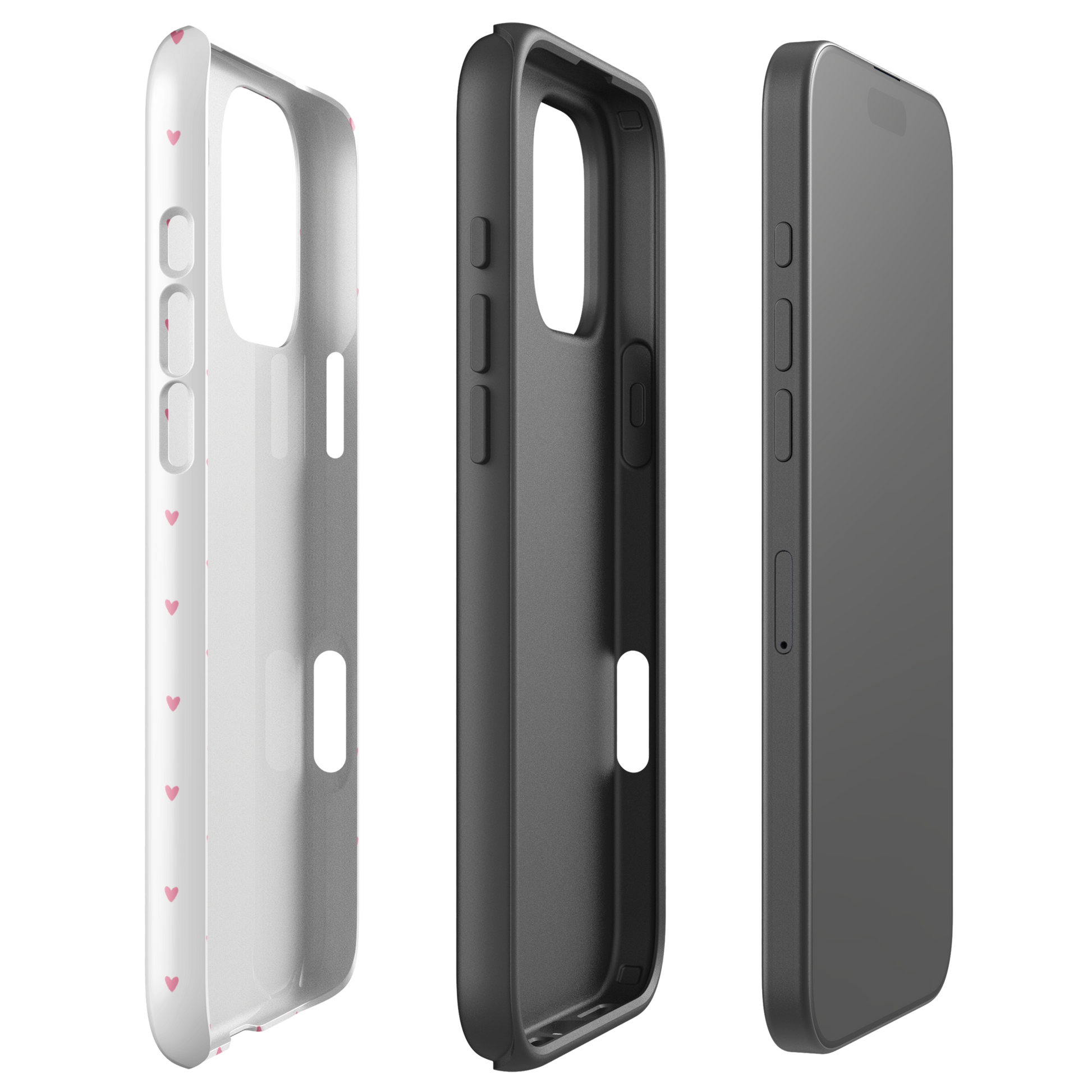 Phone Case for iPhone Heart-Dot Pattern, showcasing playful heart design on a stylish, minimalist cover in a polka-dot style.