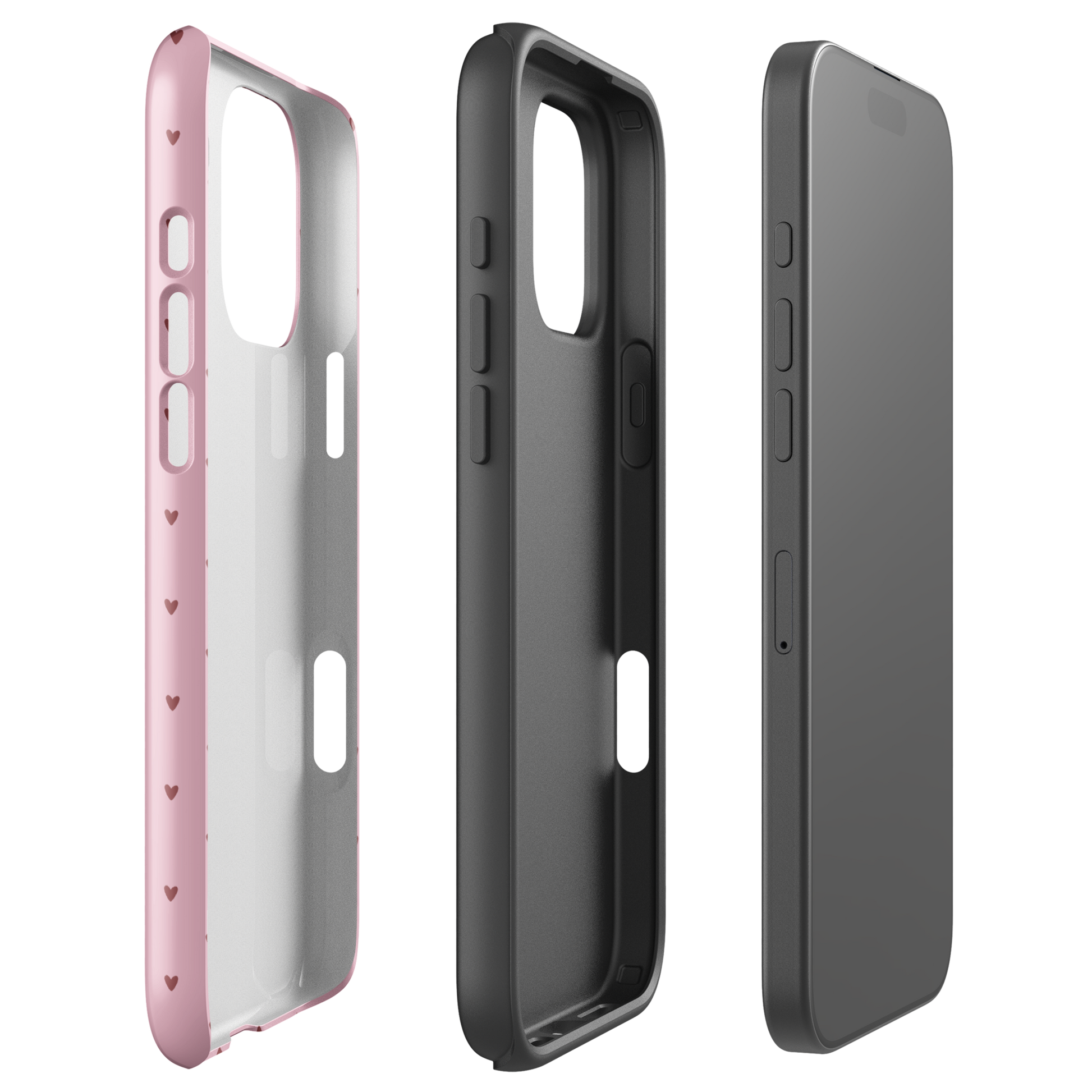 Phone Case for iPhone with Heart-Dot Pattern, showcasing a playful polka-dot style with tiny hearts on a bold background.