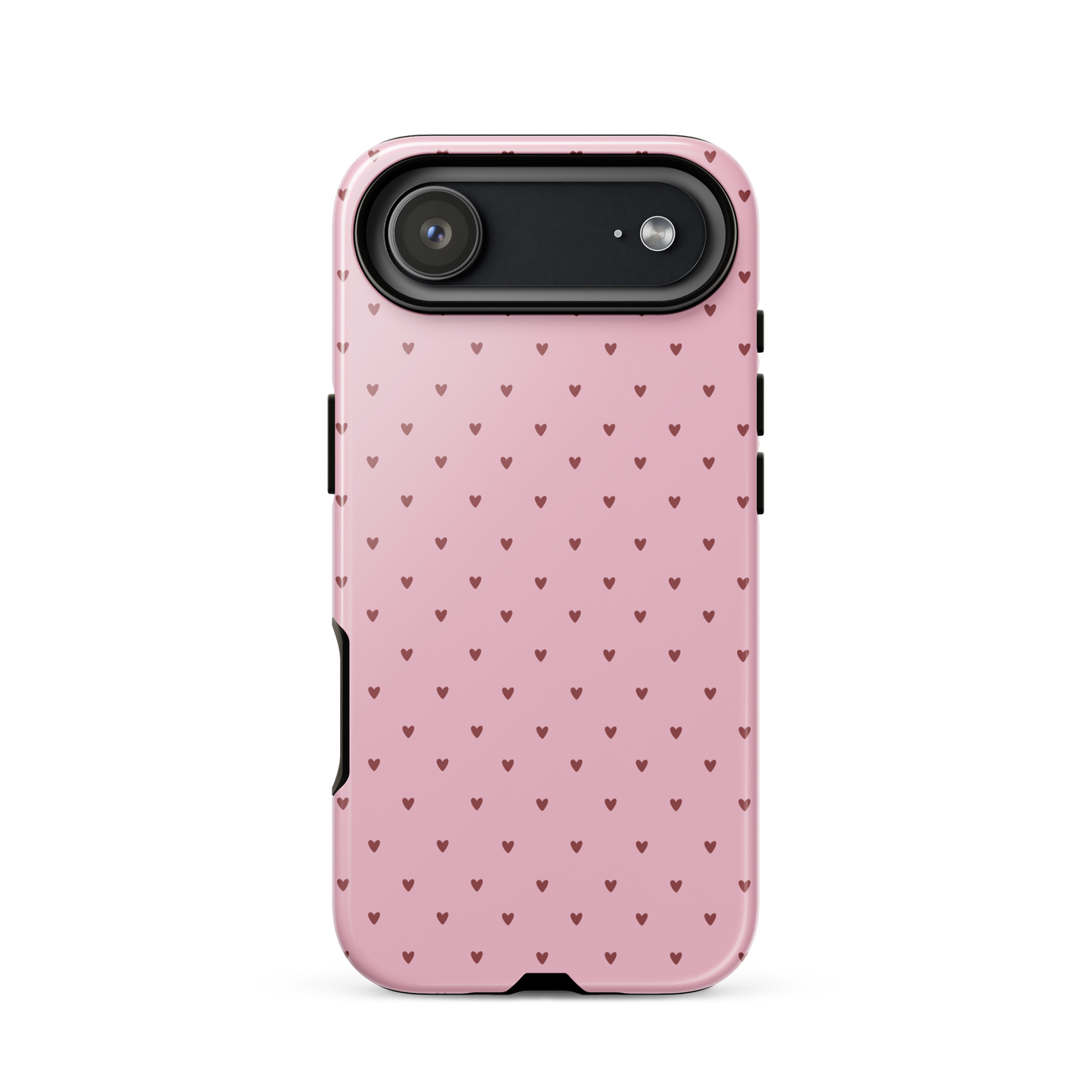 Phone Case for iPhone with playful heart-dot pattern, featuring tiny hearts on a bold background, combining cute and modern styles.