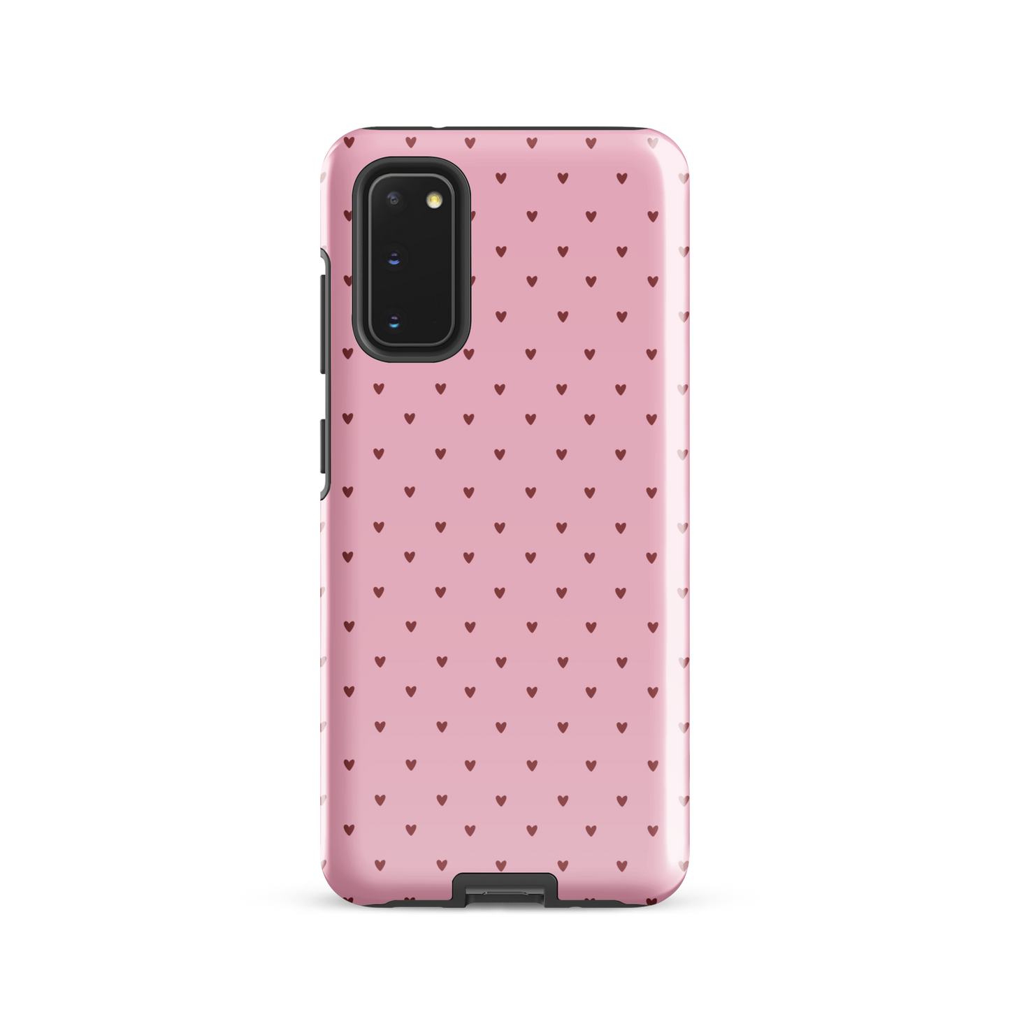 Phone Case for Samsung Galaxy with heart-dot pattern in pink for a cute and stylish look