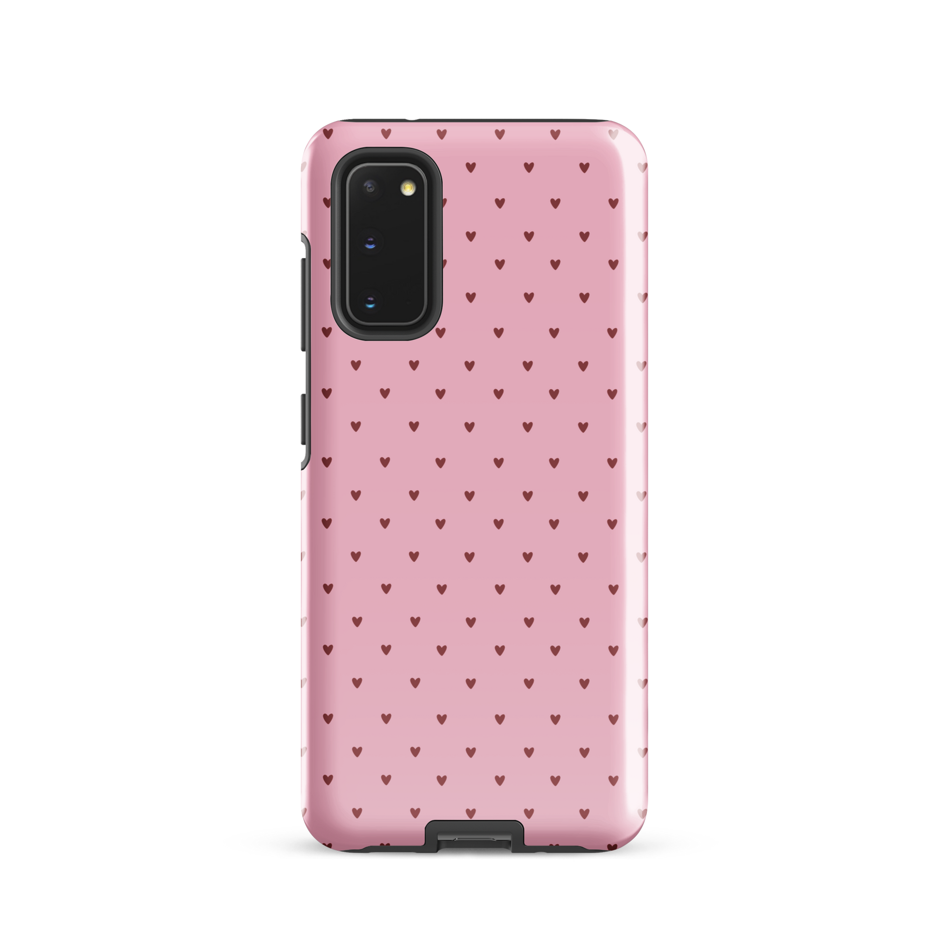 Phone Case for Samsung Galaxy with heart-dot pattern in pink for a cute and stylish look