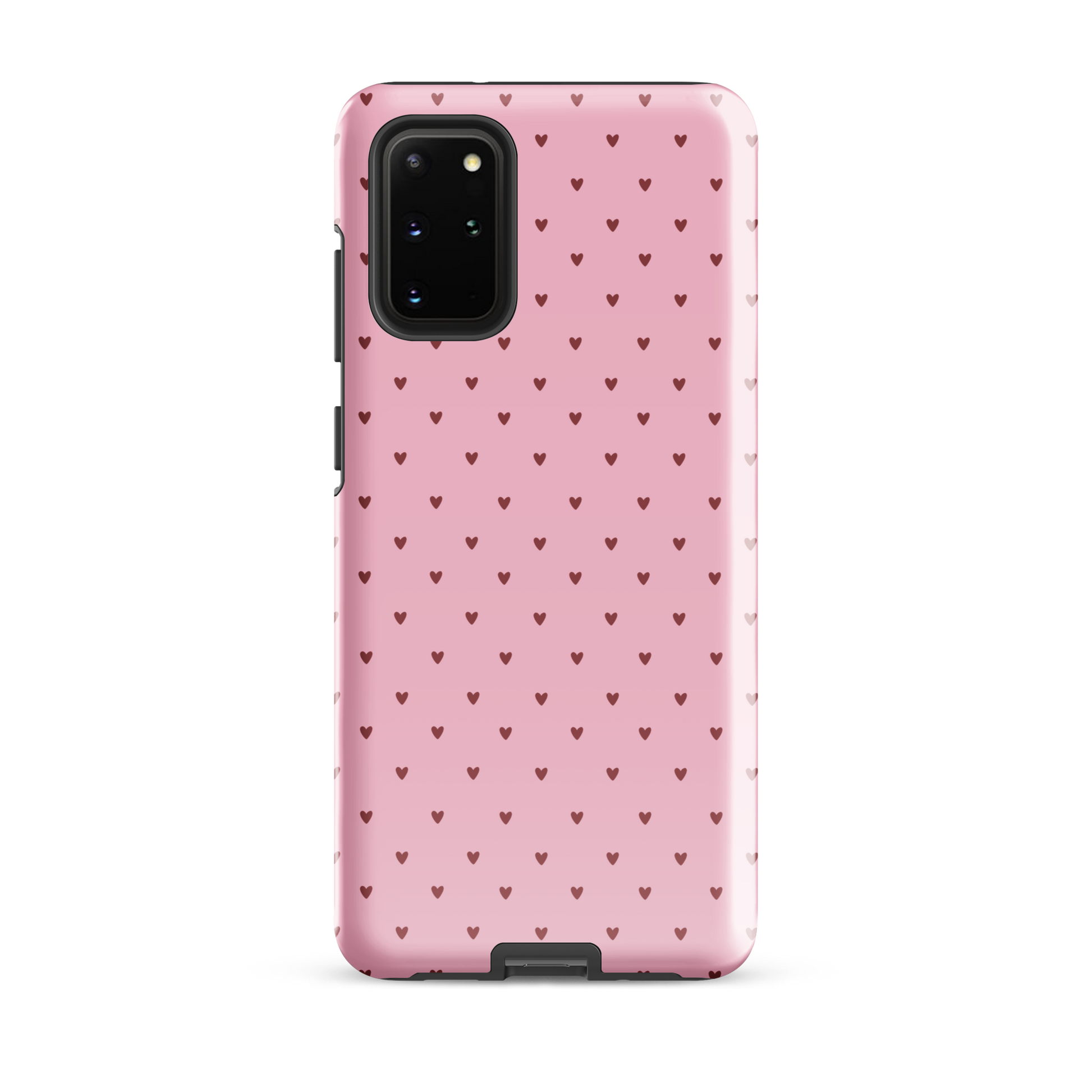 Phone Case for Samsung Galaxy with pink heart-dot pattern, stylish and modern accessory.