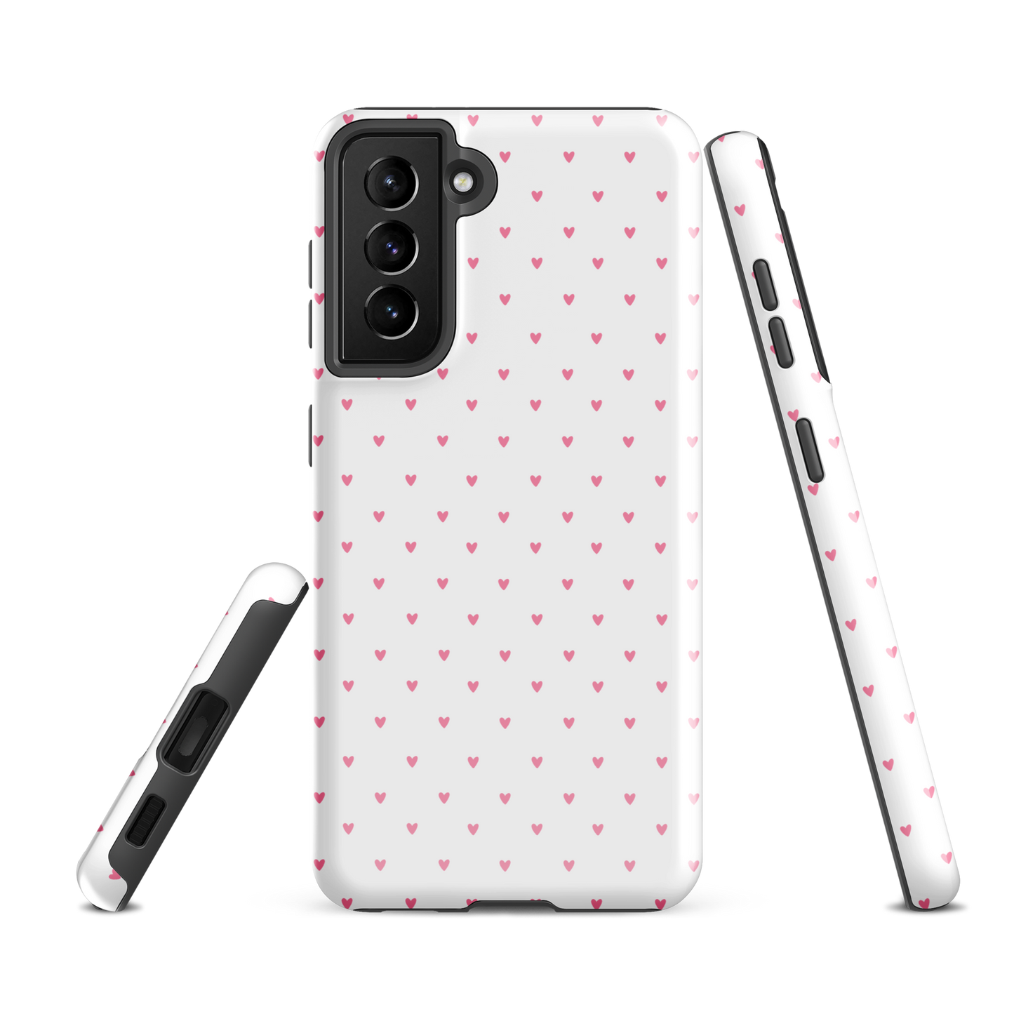 Phone Case for Samsung Galaxy with playful heart-dot pattern on a sleek design, offering cute and stylish protection.