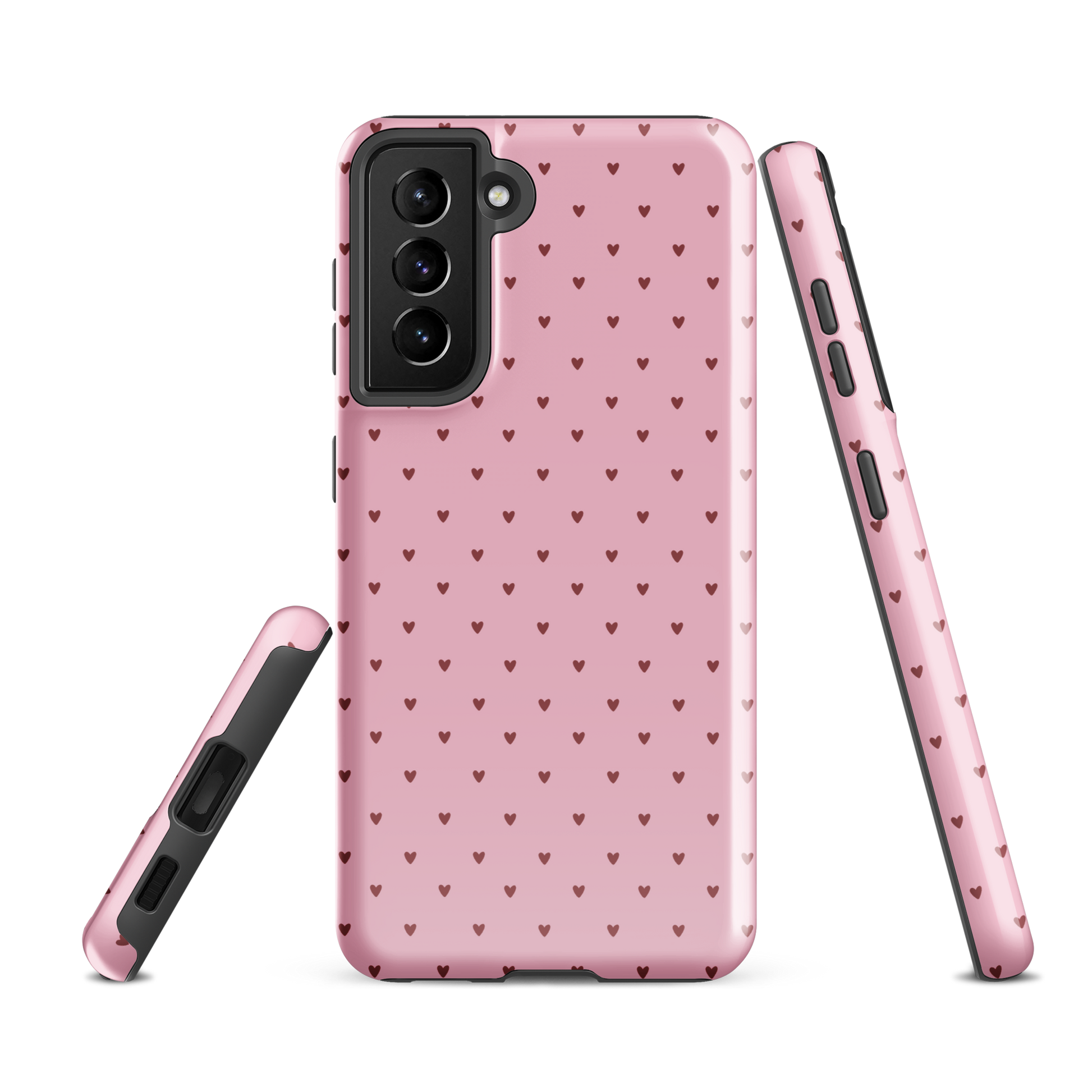 Phone Case for Samsung Galaxy with playful heart-dot pattern, minimalist and full of personality, stylish accessory for modern users.