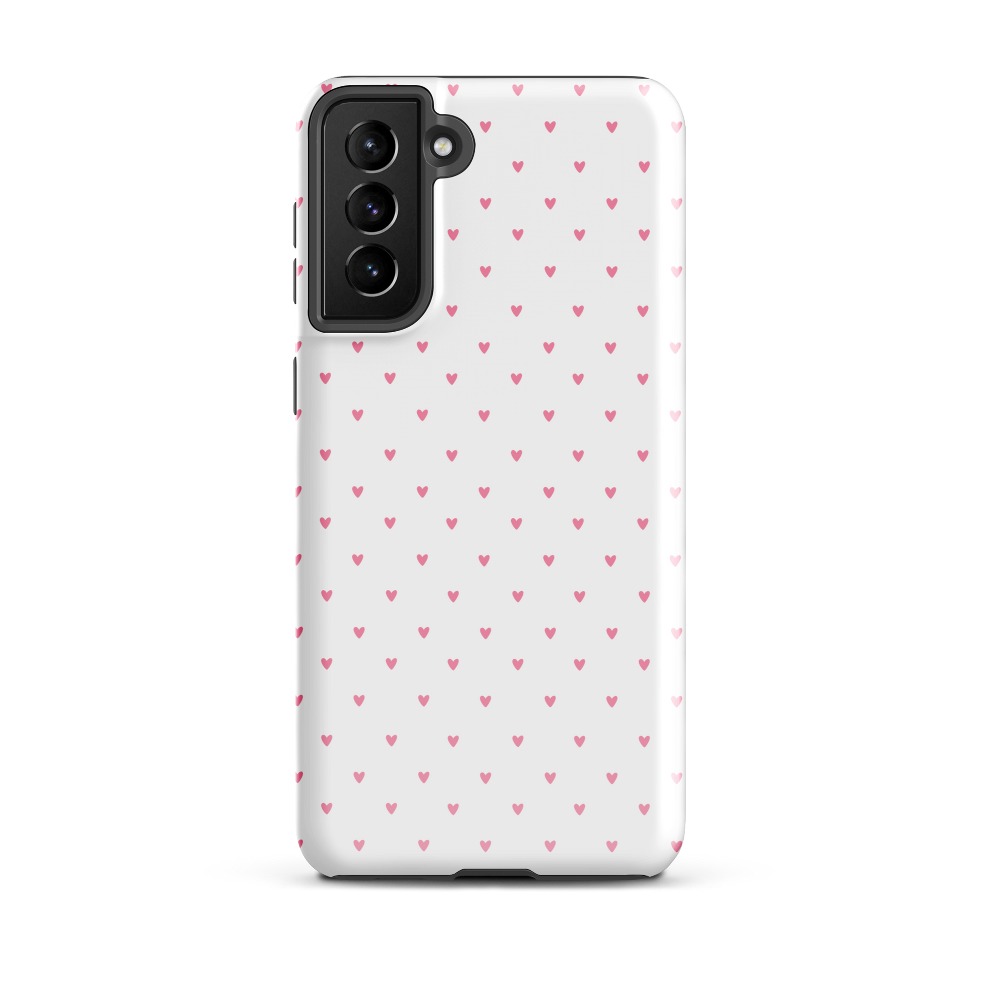Phone Case for Samsung Galaxy with heart-dot pattern and playful polka-dot design, featuring a minimalist and cute style.