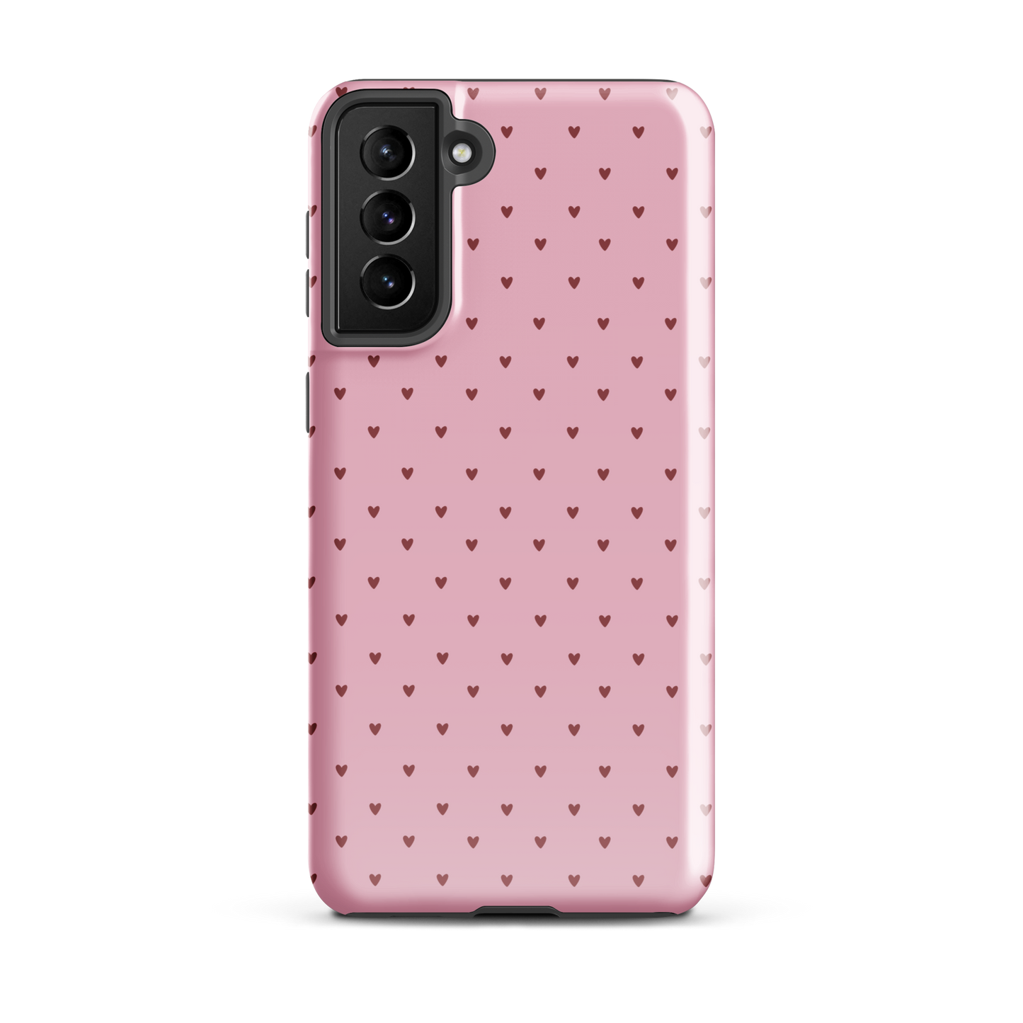 Phone Case for Samsung Galaxy with Heart-Dot Pattern, pink with tiny hearts, modern and stylish design
