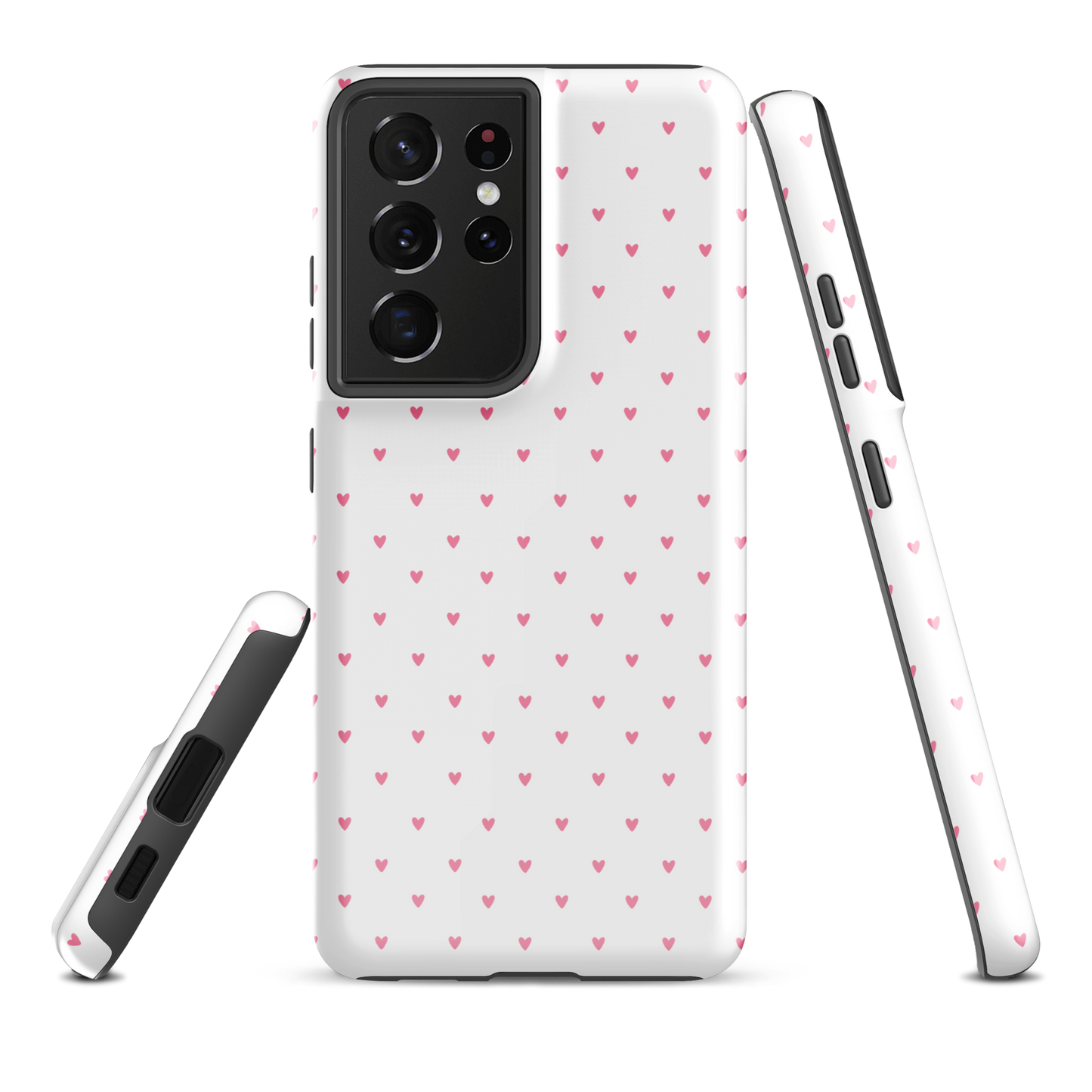 Phone Case for Samsung Galaxy Heart-Dot Pattern with tiny heart design on a white background