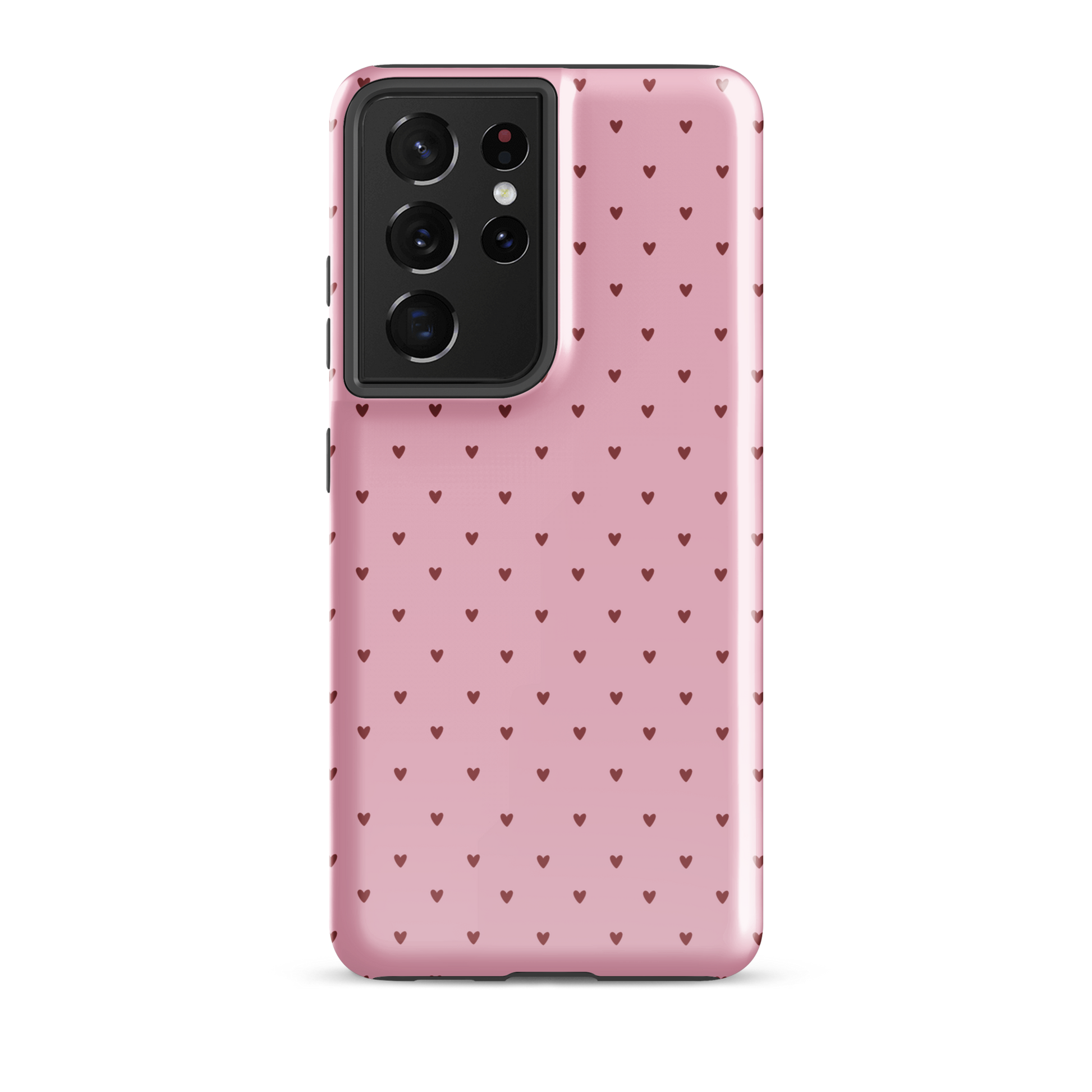 Phone Case for Samsung Galaxy with heart-dot pattern, pink, stylish and cute design, perfect blend of modern and minimalist style.