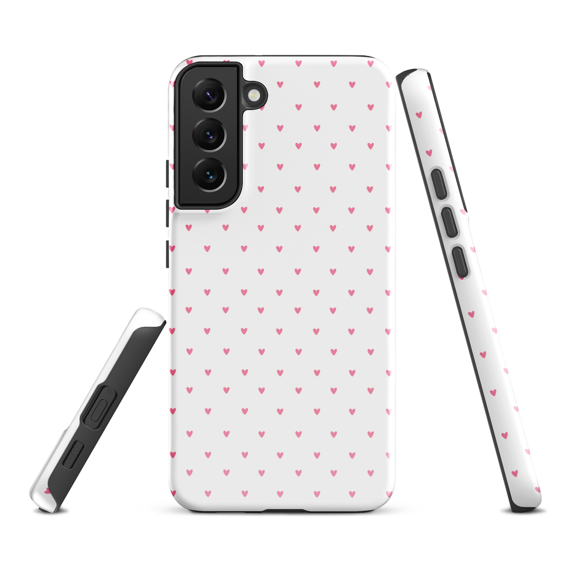 Phone Case for Samsung Galaxy with heart-dot pattern, showcasing playful and stylish design with tiny hearts on a bold background.