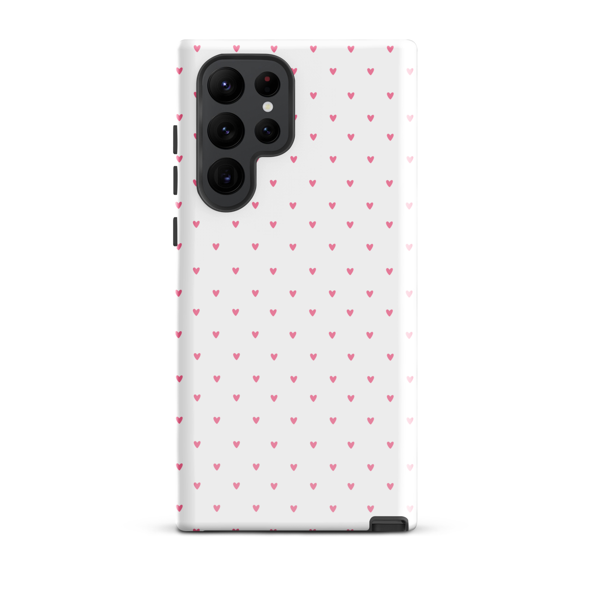 Phone Case for Samsung Galaxy with heart-dot pattern design in playful polka-dot style, cute and modern accessory.