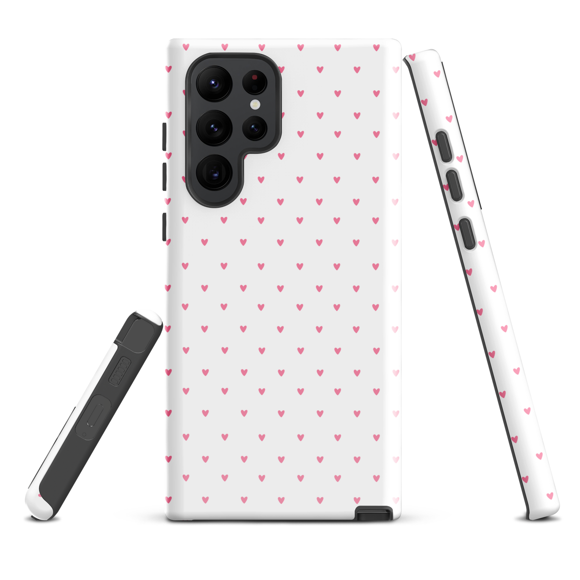 Phone Case for Samsung Galaxy with heart-dot pattern, minimalist and stylish design, blending cute modern aesthetics.