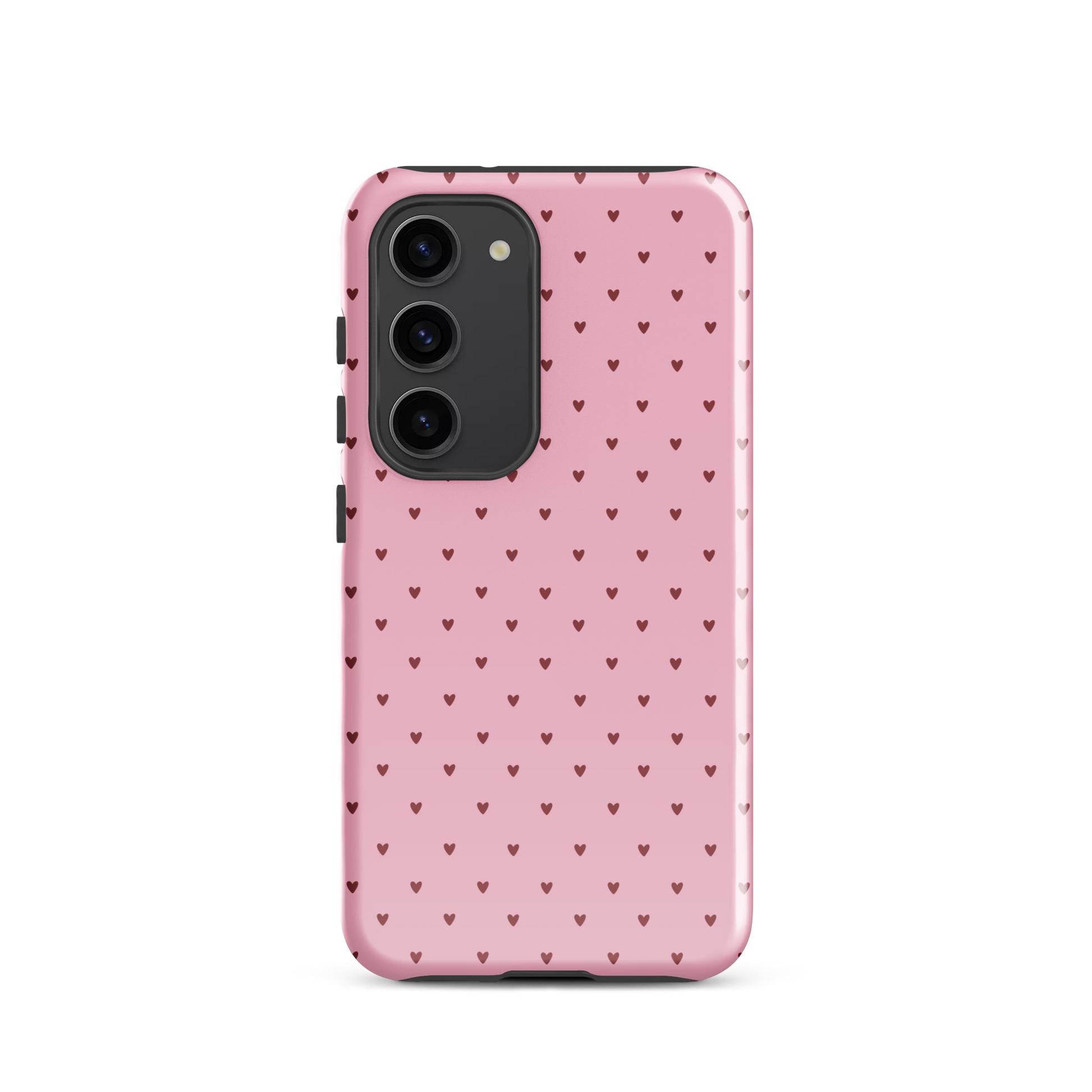 Phone Case for Samsung Galaxy with Heart-Dot Pattern, featuring playful polka-dot design with tiny hearts on a bold background.
