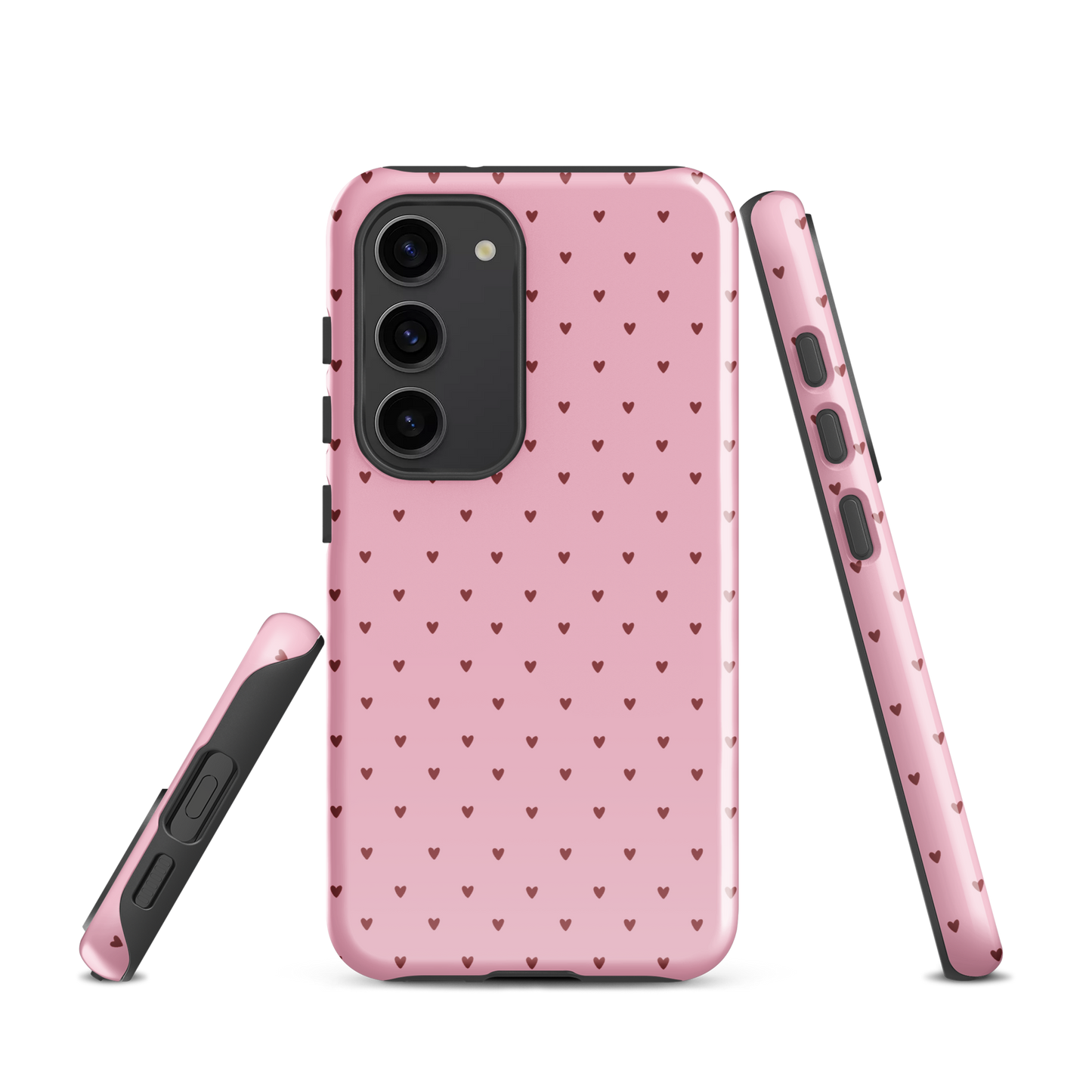 Phone Case for Samsung Galaxy Heart-Dot Pattern in pink with small hearts design