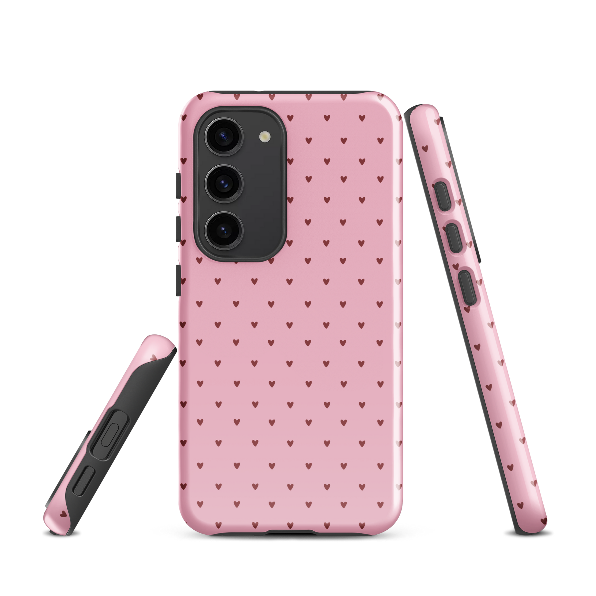 Phone Case for Samsung Galaxy Heart-Dot Pattern in pink with small hearts design