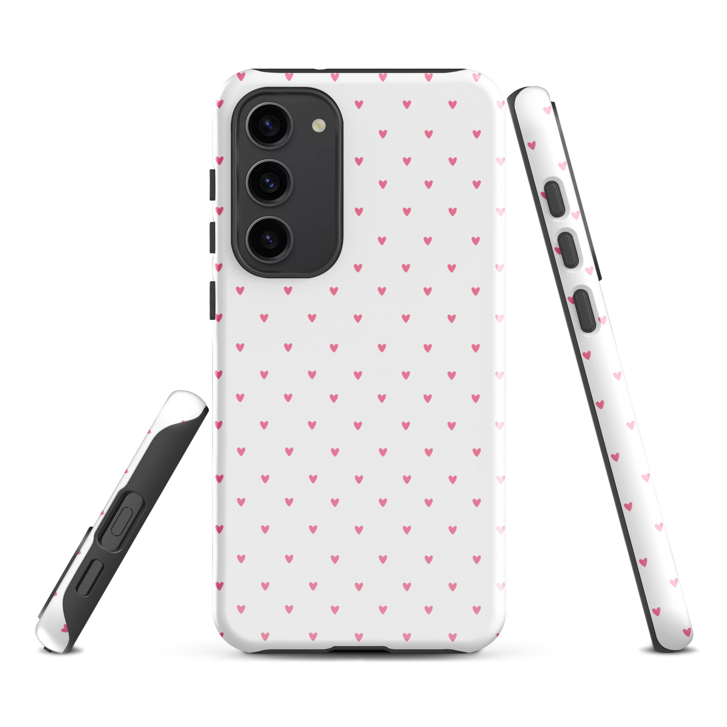 Phone Case for Samsung Galaxy with heart-dot pattern, featuring tiny hearts on a bold background for a minimalist, stylish look.