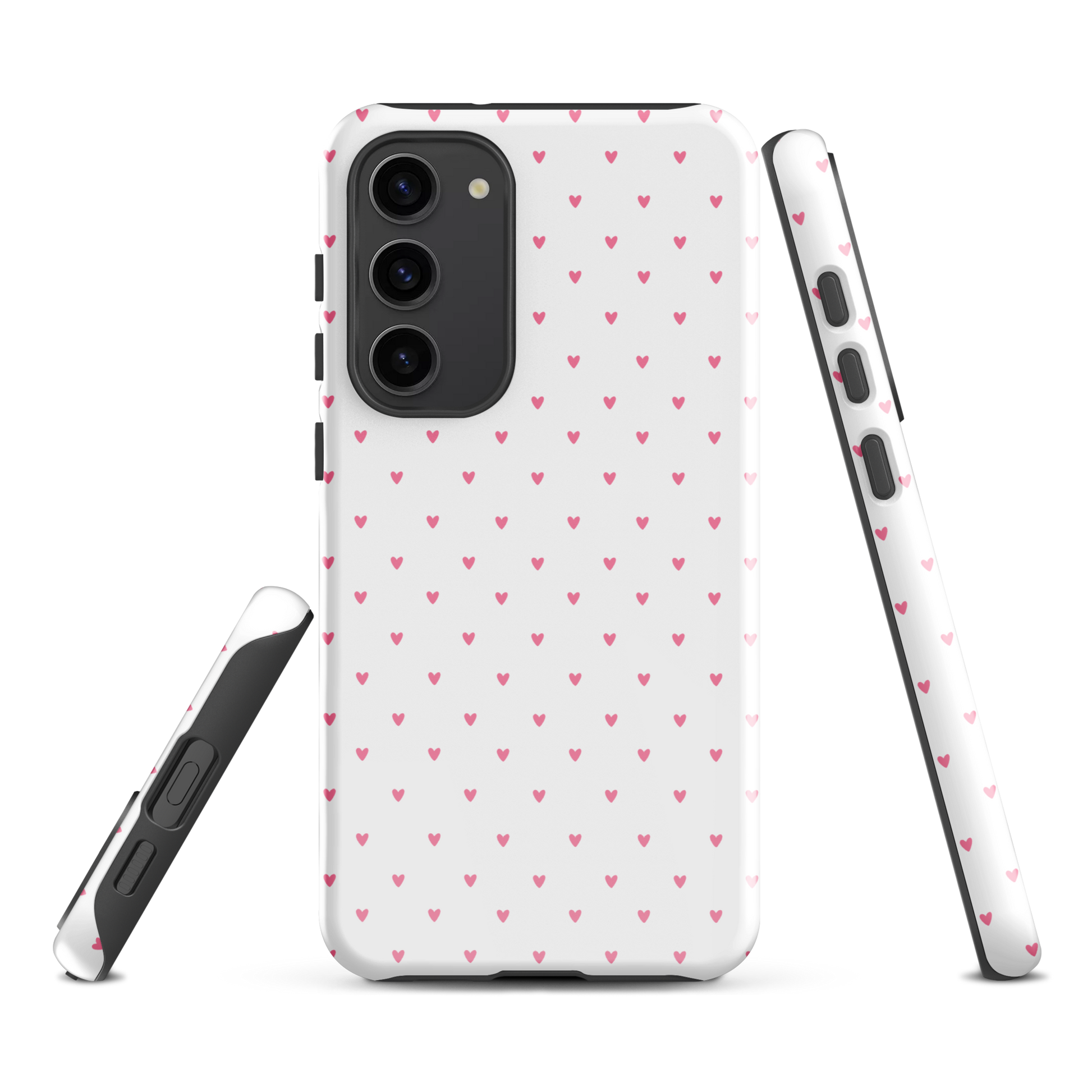 Phone Case for Samsung Galaxy with heart-dot pattern, featuring tiny hearts on a bold background for a minimalist, stylish look.