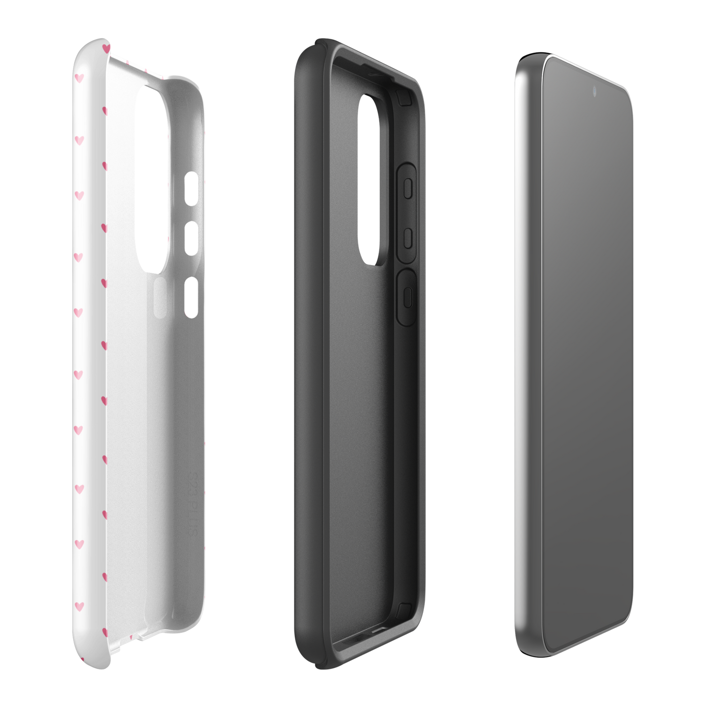 Phone Case for Samsung Galaxy with heart-dot pattern, featuring cute tiny hearts on a bold background for a stylish look.