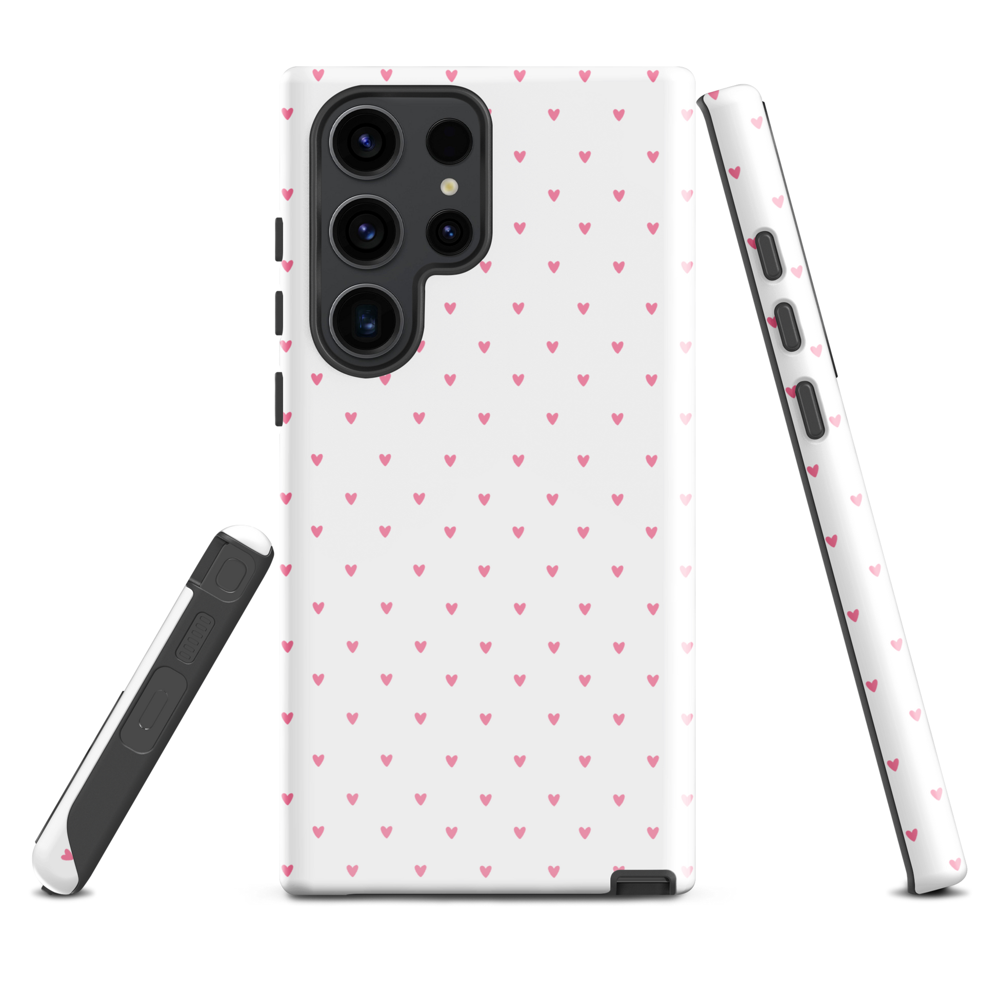 Phone Case for Samsung Galaxy with heart-dot pattern, minimalist and stylish accessory.