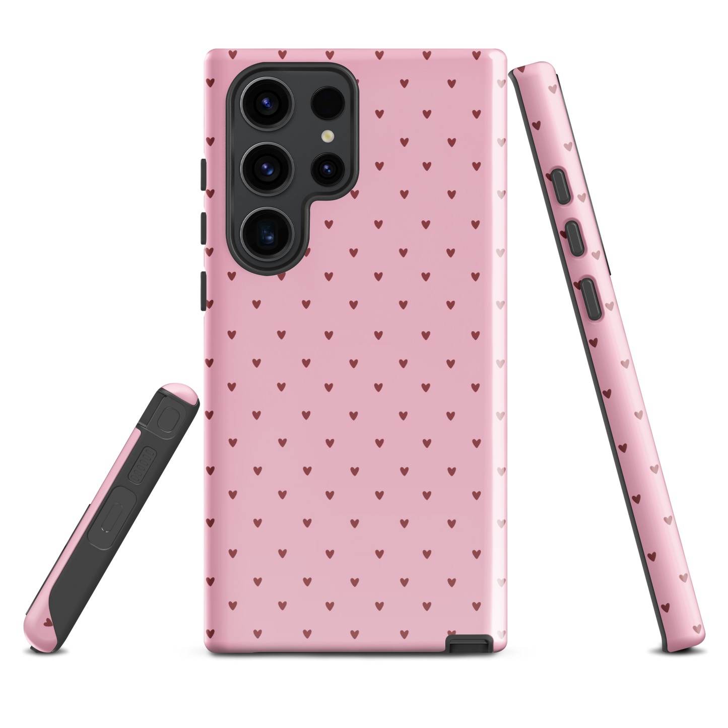 Phone Case for Samsung Galaxy with heart-dot pattern, cute and modern design, pink color adding charm and personality.