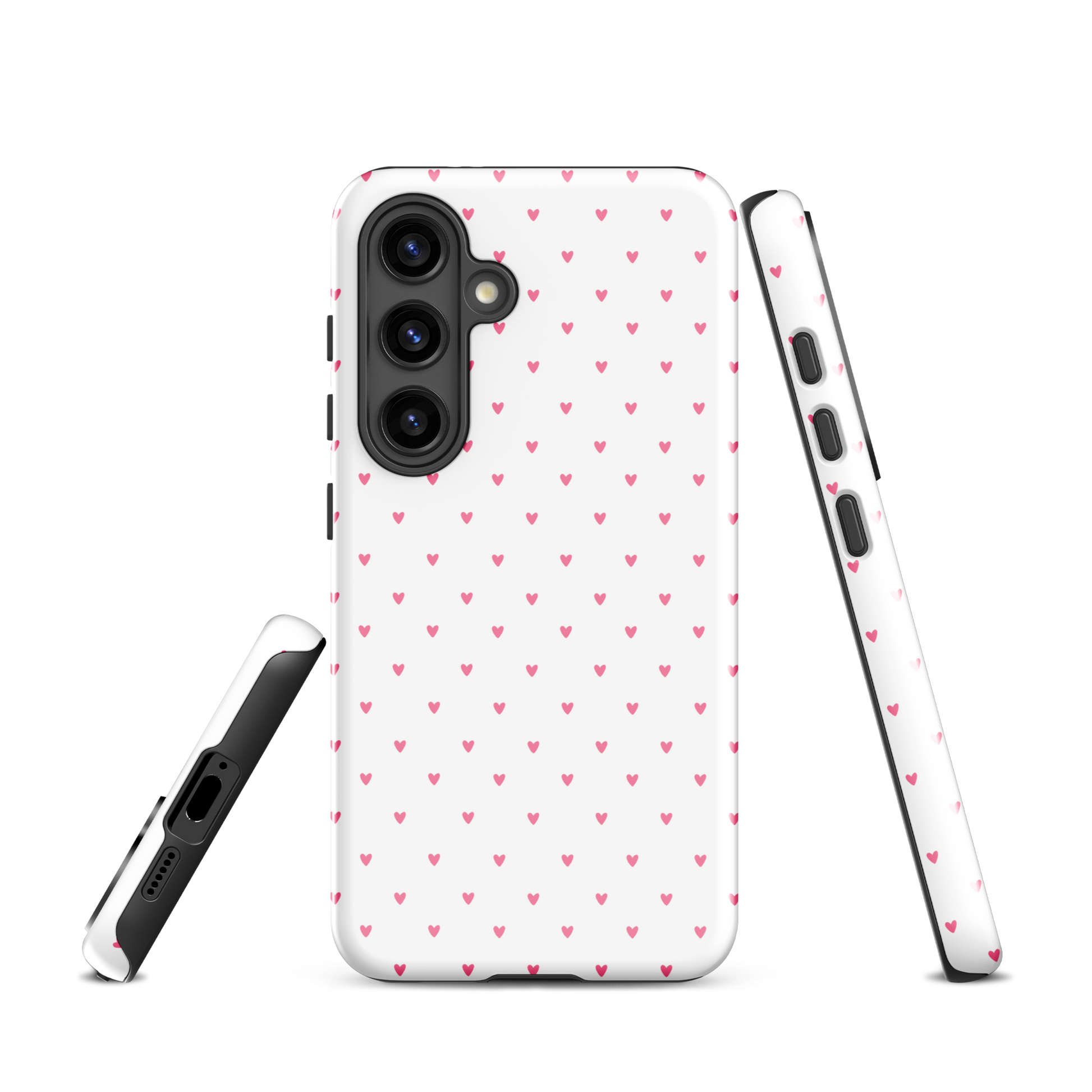 Phone Case for Samsung Galaxy with heart-dot pattern, cute and stylish design featuring tiny hearts, playful and modern accessory.
